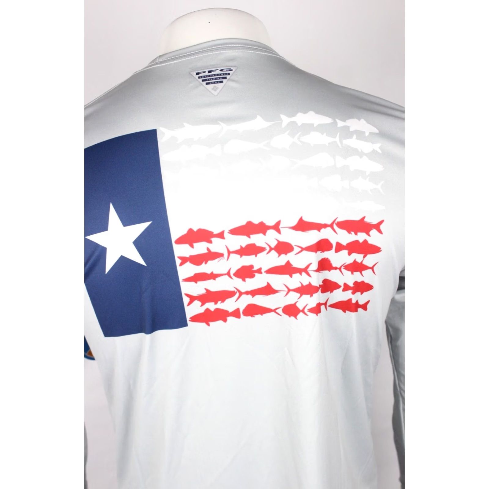Vintage Columbia Mens Terminal Tackle PFG Texas Fish Flag Long Sleeve Shirt Small Gray Size US S / EU 44-46 / 1 - 3 Thumbnail