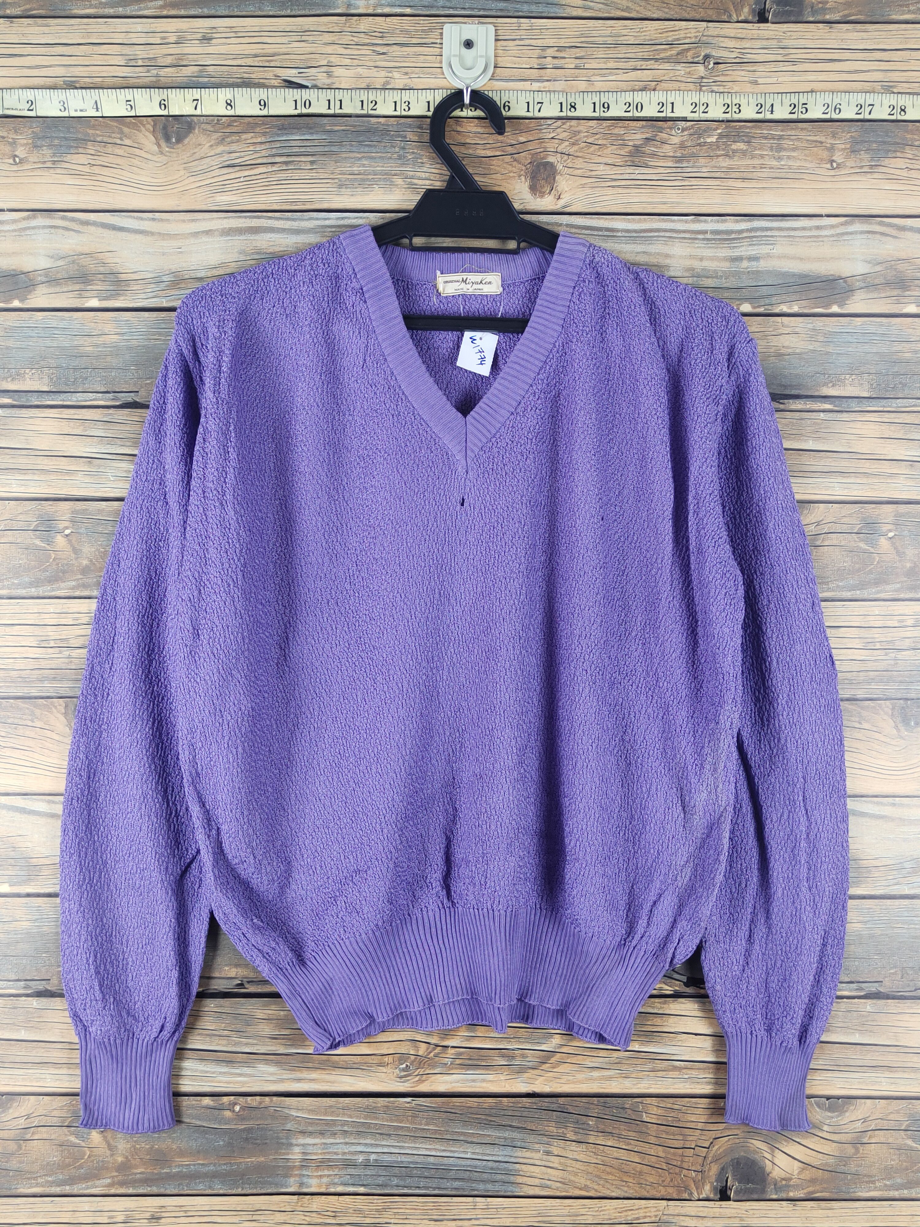Vintage Miya Ken made in japan Purple Knitwear #W1774 Size US M / EU 48-50 / 2 - 1 Thumbnail