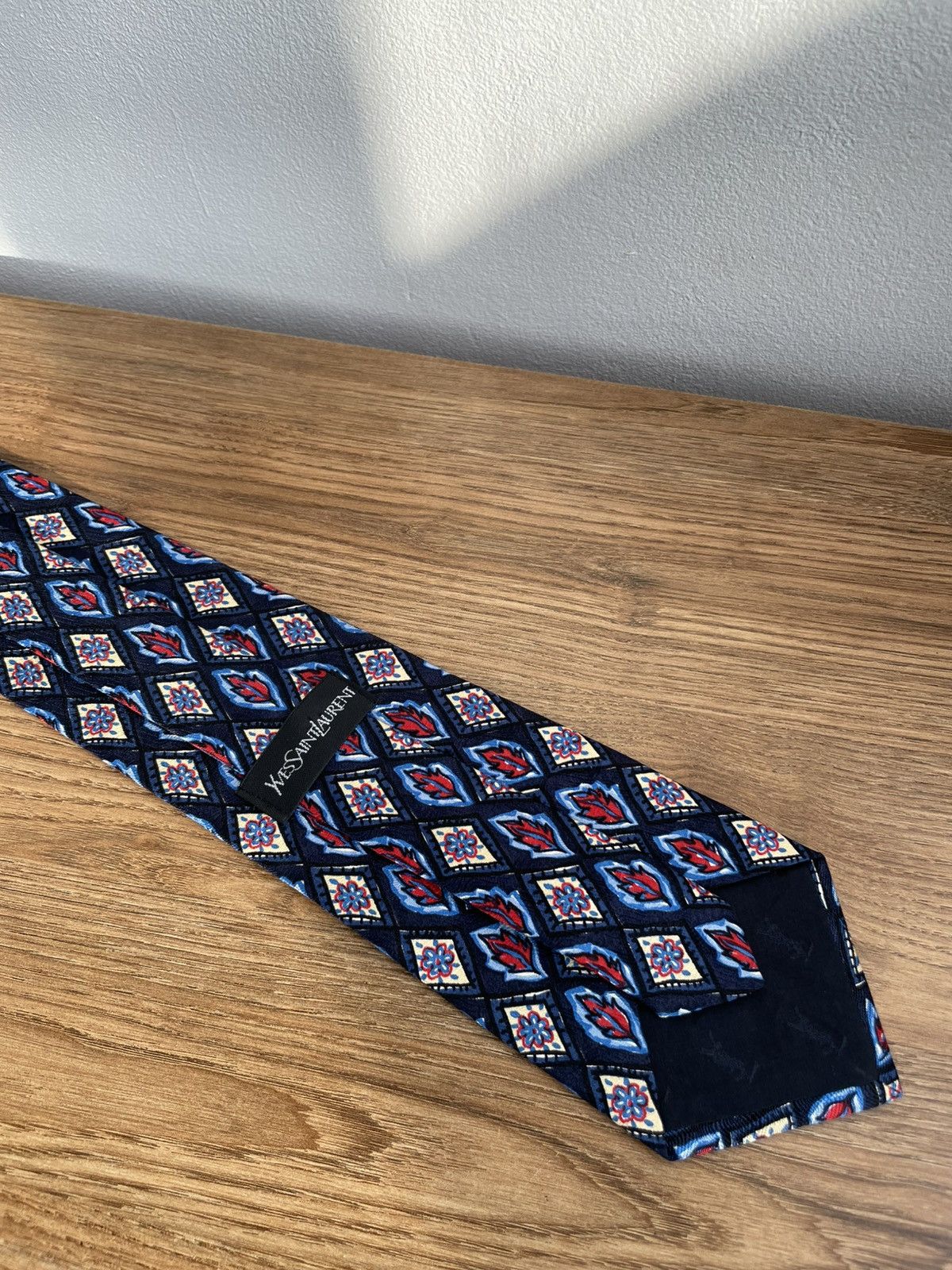 Yves Saint Laurent Yves Saint Laurent YSL Silk Tie Multicolor Geometric Print Size ONE SIZE - 4 Thumbnail