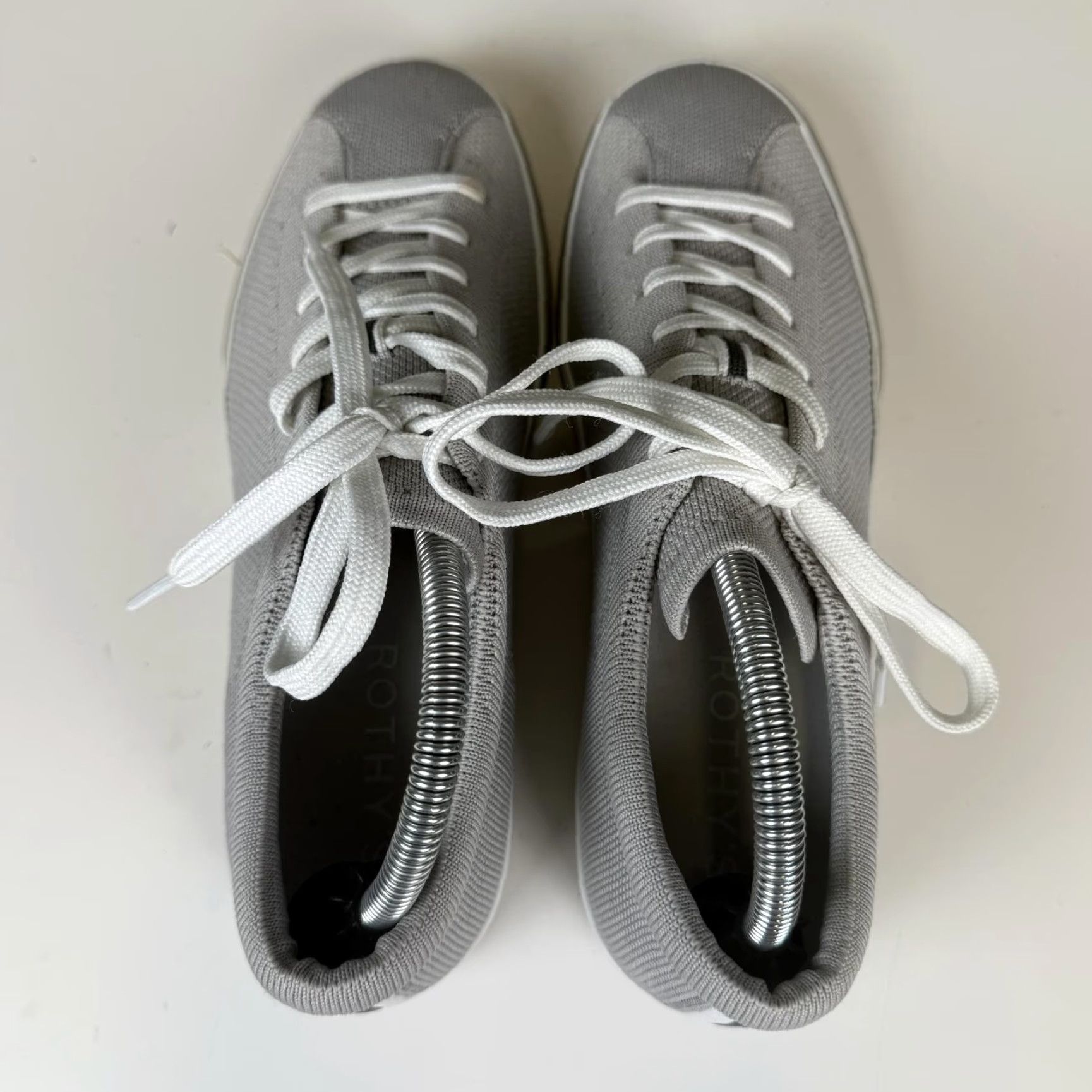 Vintage Rothys Shoes Womens 10 The Lace Up Sneakers Gray Knit Lace Up Low Top Comfort Sneakers Women's 10 Gray Athletic Sneaker Size L / US 10 / IT 46 - 7 Thumbnail