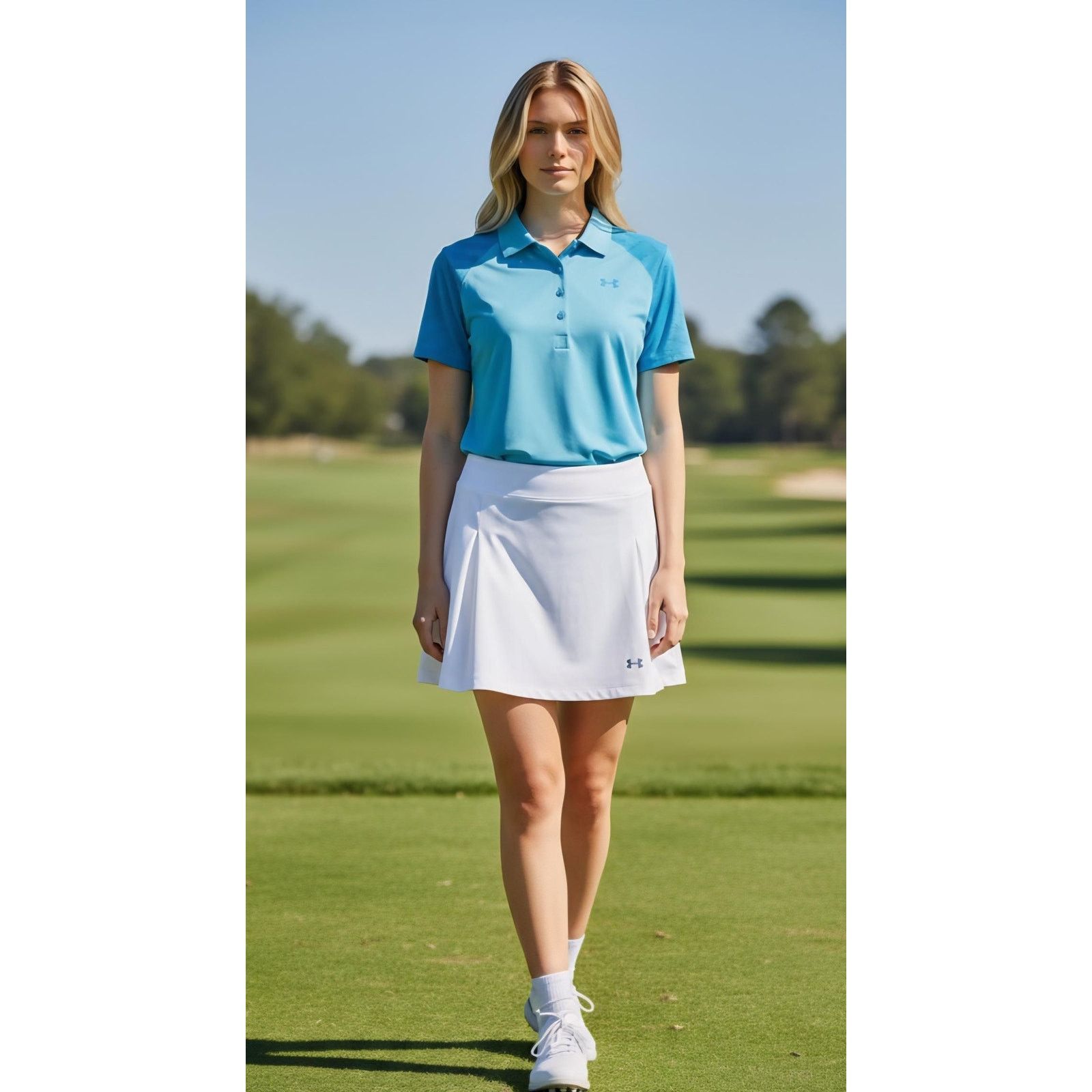 Under Armour NWT Under Armour Women's UA Golf Polo Baby Blue Size M Size M / US 6-8 / IT 42-44 - 3 Thumbnail