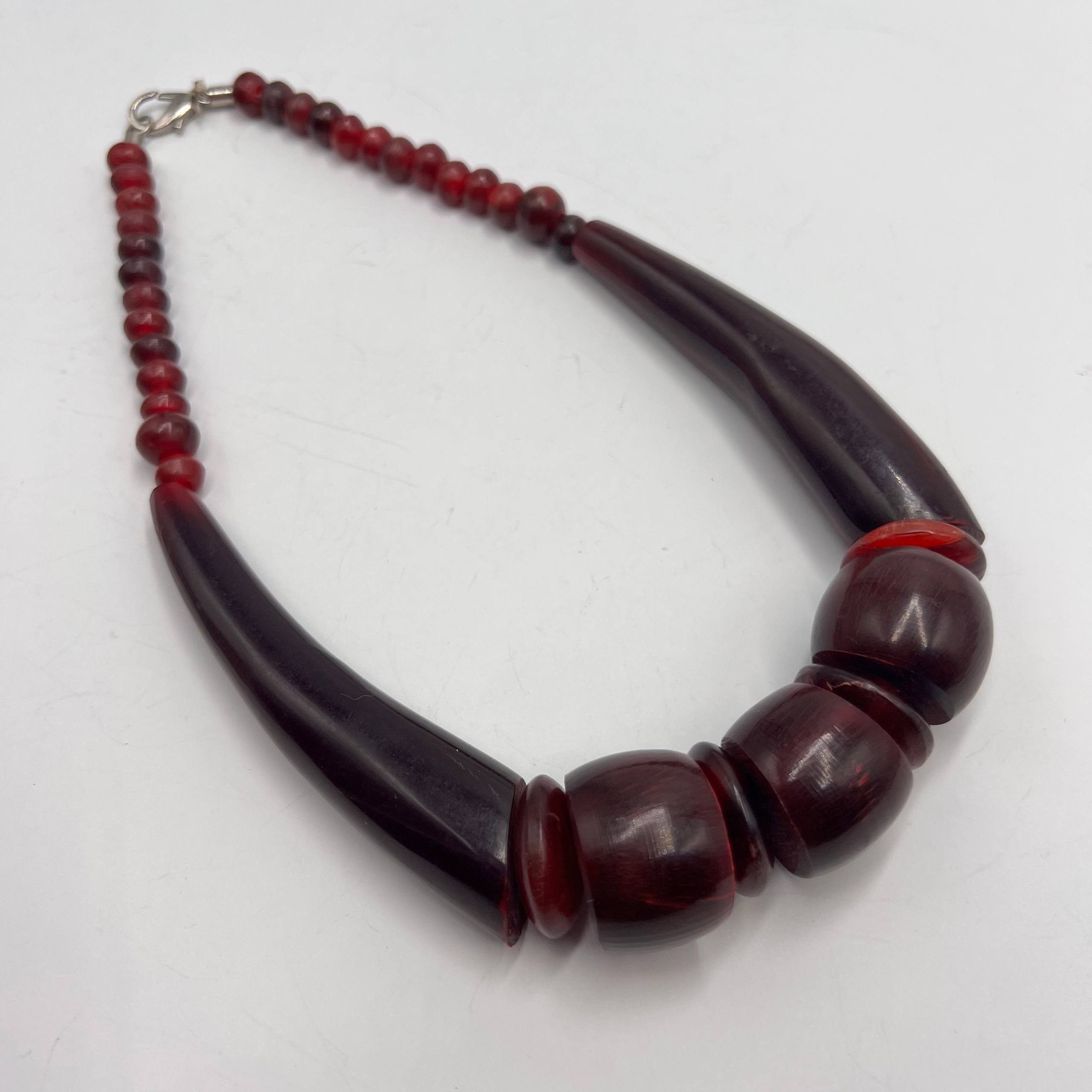 Vintage Vintage Natural Horn Statement Necklace Boho Jewelry Beads Size ONE SIZE - 2 Thumbnail