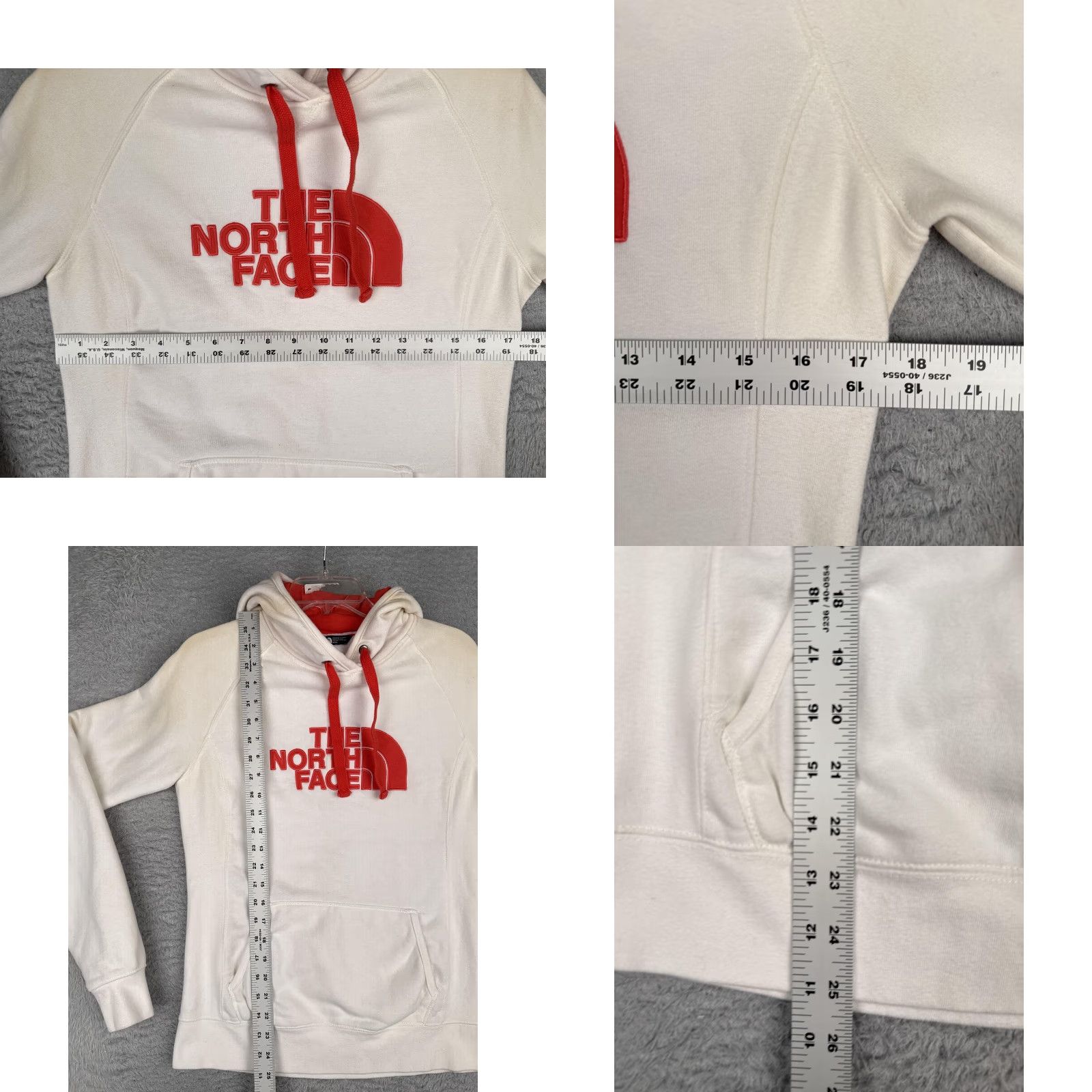 The North Face The North Face Hoodie Womens Medium White Red Logo Pullover Fleece Sweatshirt Size M / US 6-8 / IT 42-44 - 8 Thumbnail