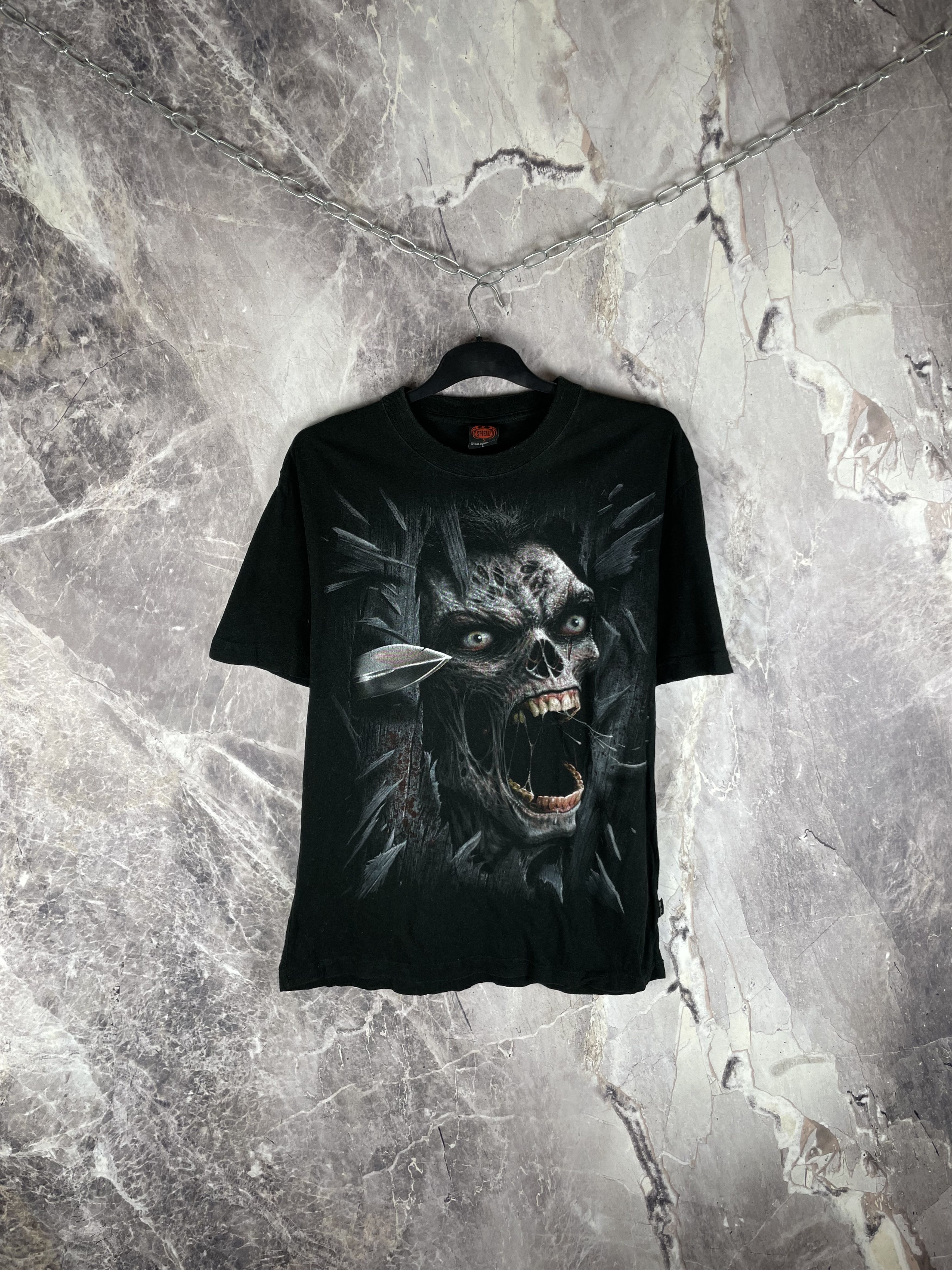 Band Tees vintage faded spiral skull shirt Size US L / EU 52-54 / 3 - 1 Thumbnail