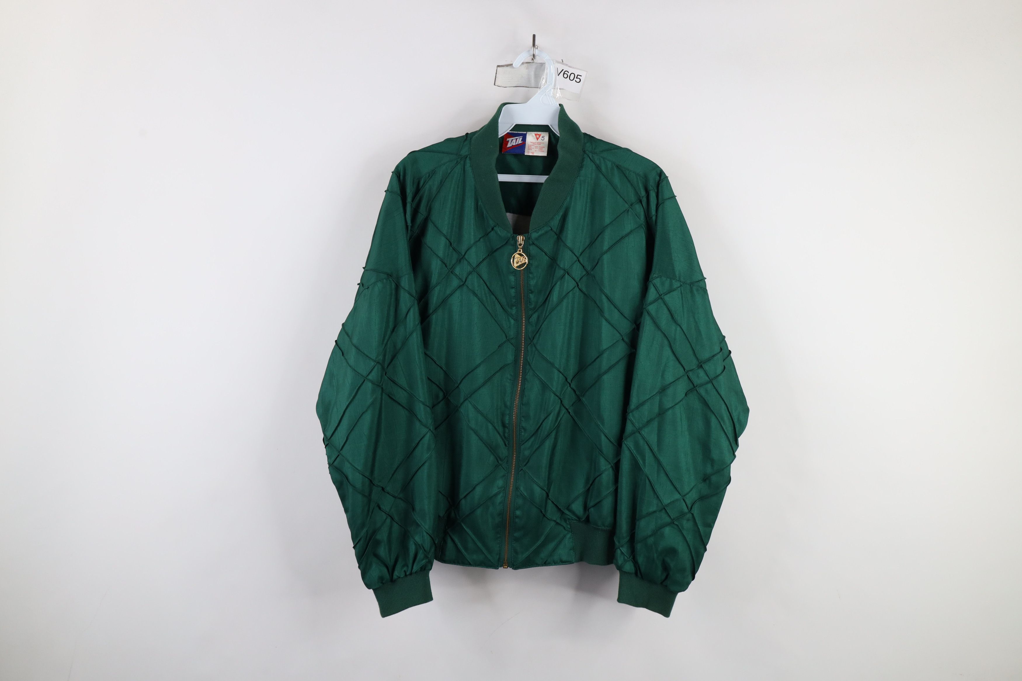 Vintage Vintage 90s Streetwear Silky Polyester Bomber Jacket Green Size M / US 6-8 / IT 42-44 - 1 Thumbnail