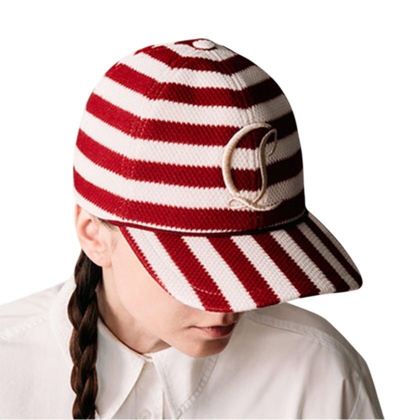 Christian Louboutin Christian Louboutin Mooncrest Hat Red White CL MgmSz M NWT Size ONE SIZE - 2 Thumbnail