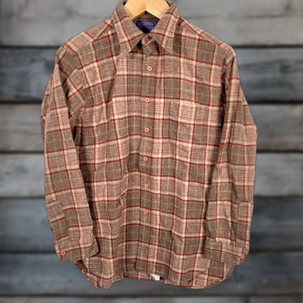 Pendleton VINTAGE Pendleton Shirt Wool Flannel Men’s Medium Brown Plaid USA Made Workwear 70s Hipster Retro Casual Size US M / EU 48-50 / 2 - 1 Thumbnail