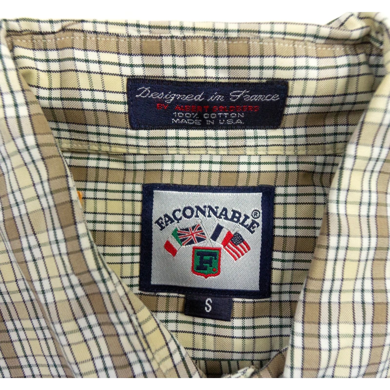 Faconnable VINTAGE Façonnable Beige Button Up Shirt Small Long Sleeve Check Preppy Mens Size US S / EU 44-46 / 1 - 6 Thumbnail