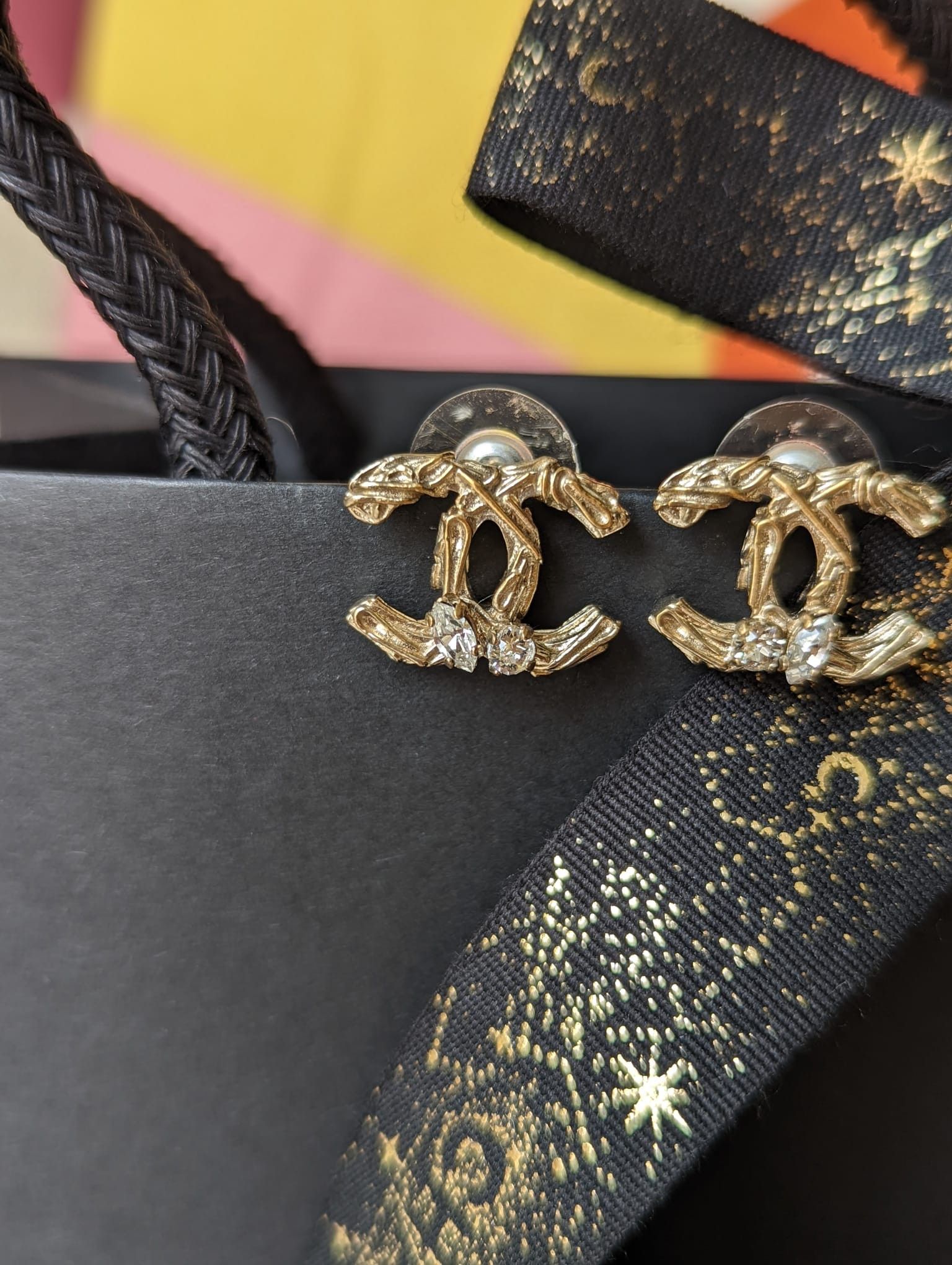 Chanel Chanel CC B14K Logo earrings GHW crystal earring receipt box Size ONE SIZE - 14 Thumbnail