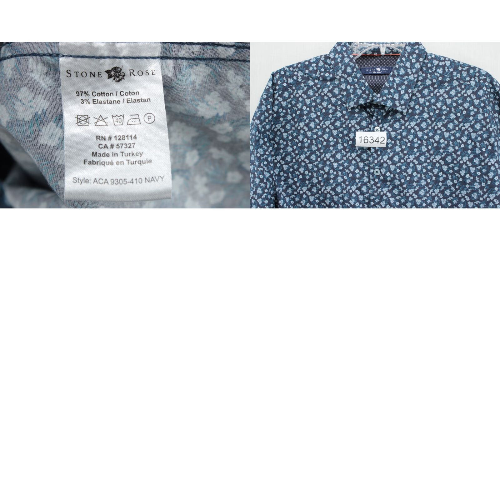Vintage Stone Rose Button-Up Shirt Men's 2XL Blue Floral Long Sleeve Casual Business Size US XXL / EU 58 / 5 - 8 Thumbnail