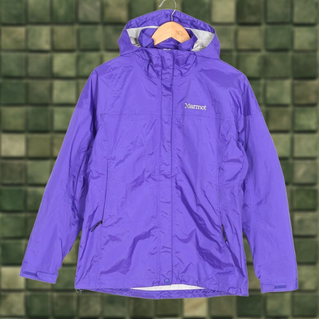 Marmot MARMOT Precip Eco Rain Jacket Women M Hooded Waterproof MJ6470 Purple/Multi Color? Size M / US 6-8 / IT 42-44 - 1 Thumbnail