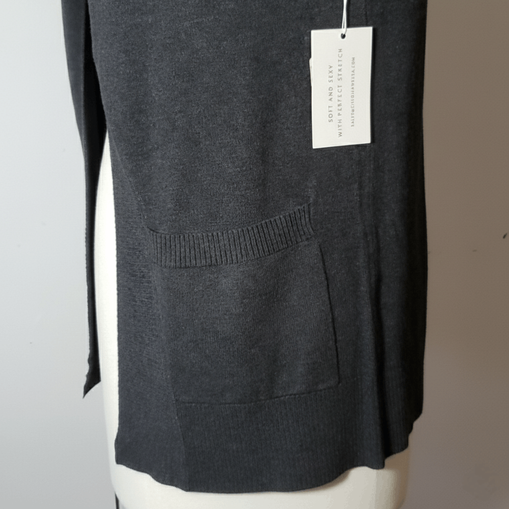 Other Cielo Size S/M Cardigan Charcoal Open Front Sweater Size M / US 6-8 / IT 42-44 - 5 Thumbnail