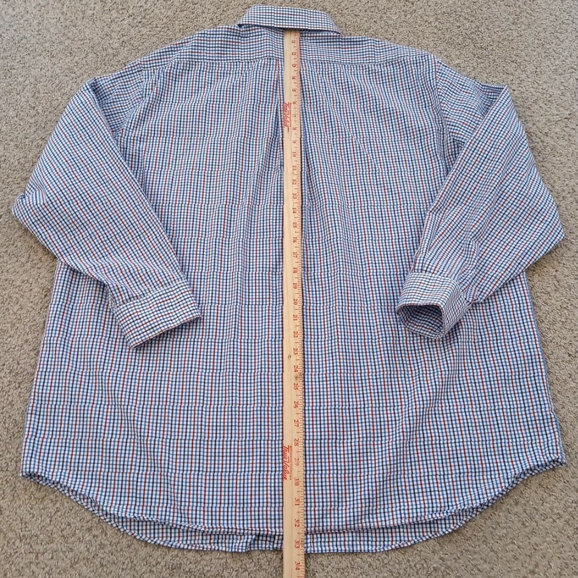 Vintage Preswick & Moore Shirt 2X Big & Tall Red Blue Plaid Long Sleeve Button-Up Mens Size US XXL / EU 58 / 5 - 5 Thumbnail