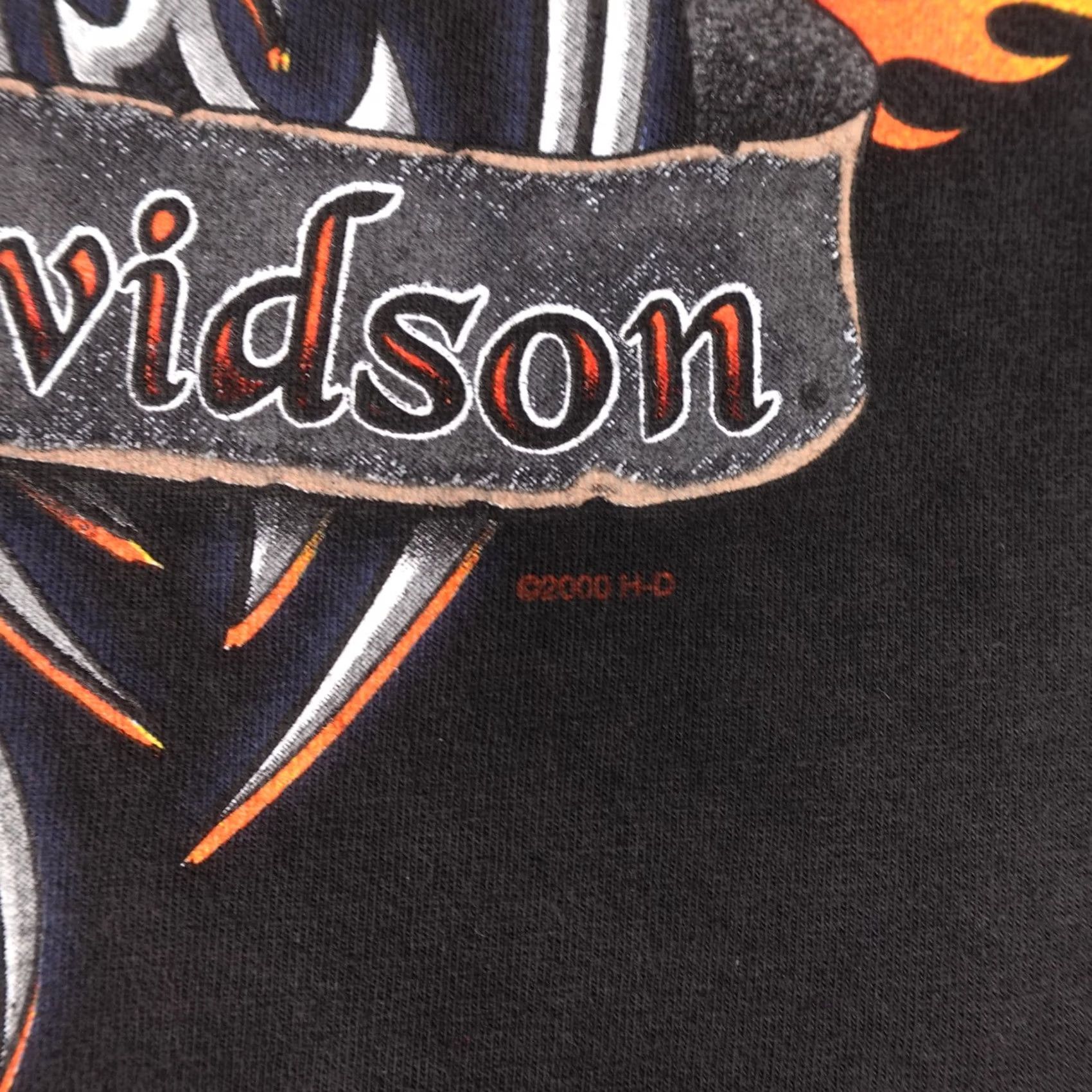 Harley Davidson VINTAGE Harley-Davidson Shirt Mens XL Black Flame Fire Eagle El Paso Texas 2000s Size US XL / EU 56 / 4 - 7 Thumbnail