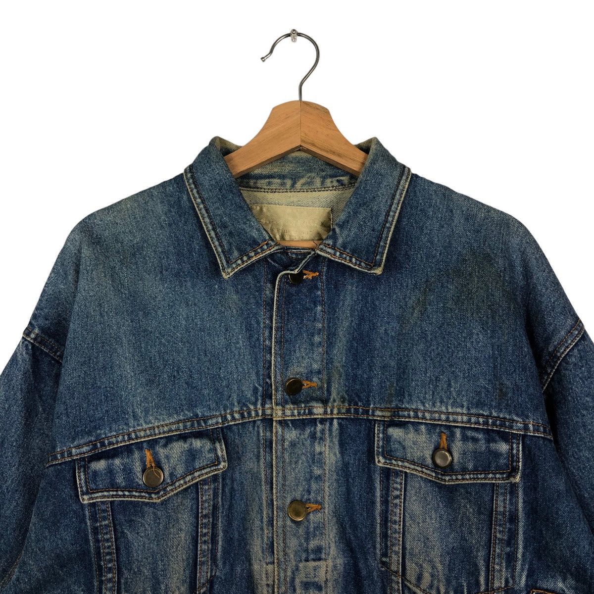Japanese Brand 🔥90’s Vintage Denim Trucker Jacket Inspire Issey Miyake Size US M / EU 48-50 / 2 - 2 Thumbnail