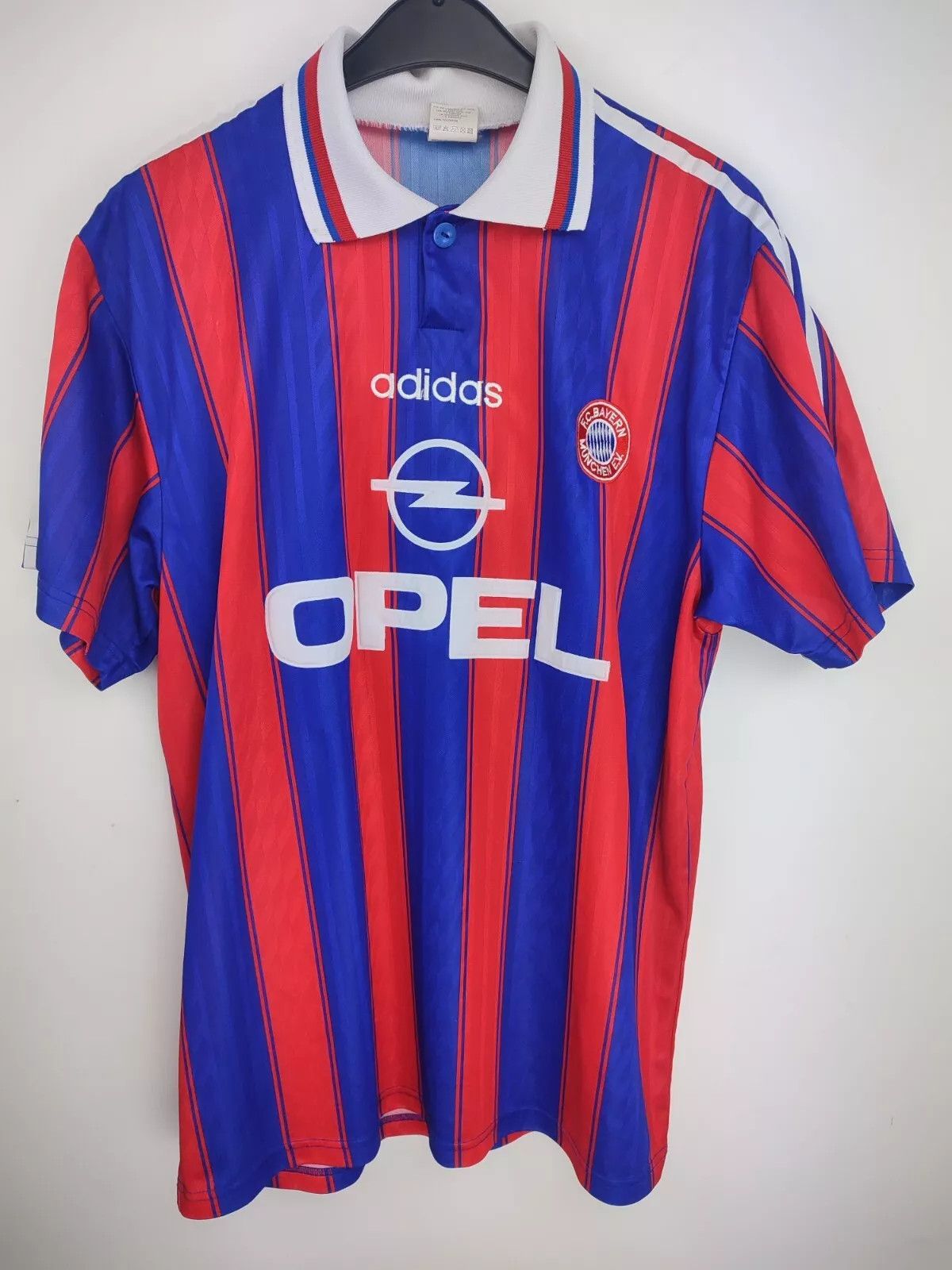 Adidas 1995/97 ADIDAS Bayern Munich Munchen #7 FOOTBALL Kit SHIRT Size US L / EU 52-54 / 3 - 13 Thumbnail