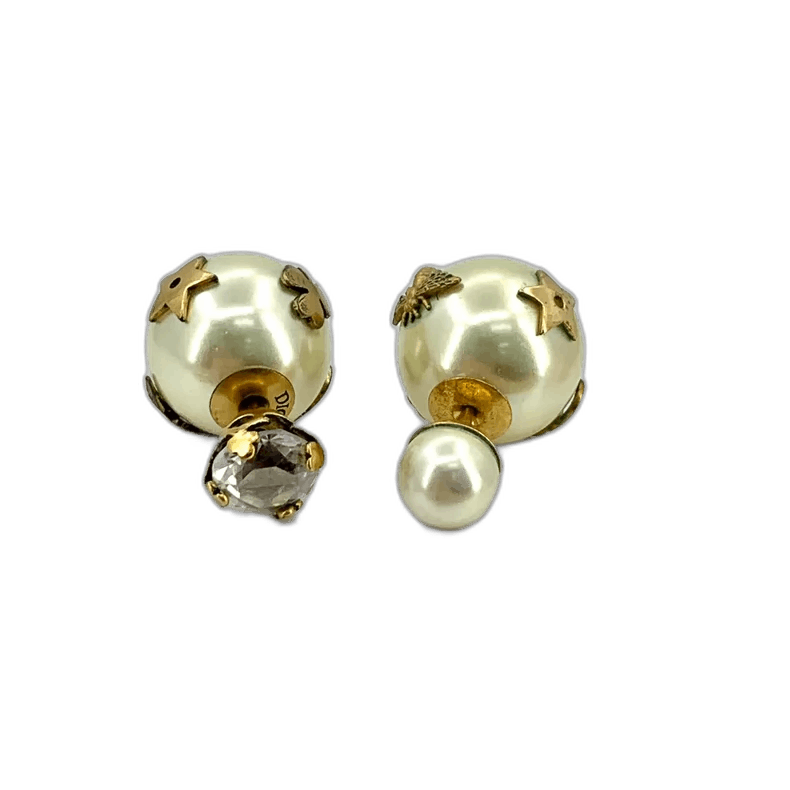 Dior Dior Gold Pearl Bee Letter Earrings Size ONE SIZE - 1 Thumbnail