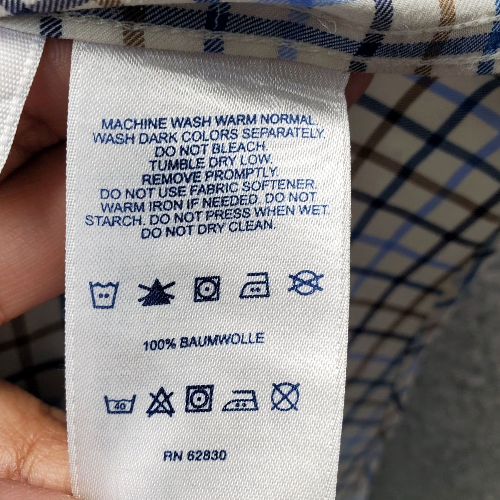 Lands' End Lands' End Mens XL Dress Shirt Multicolor Gingham No Iron Button-Down Classic Fit Shirt Mens XL Lands' End Women's? Size 46R - 6 Thumbnail