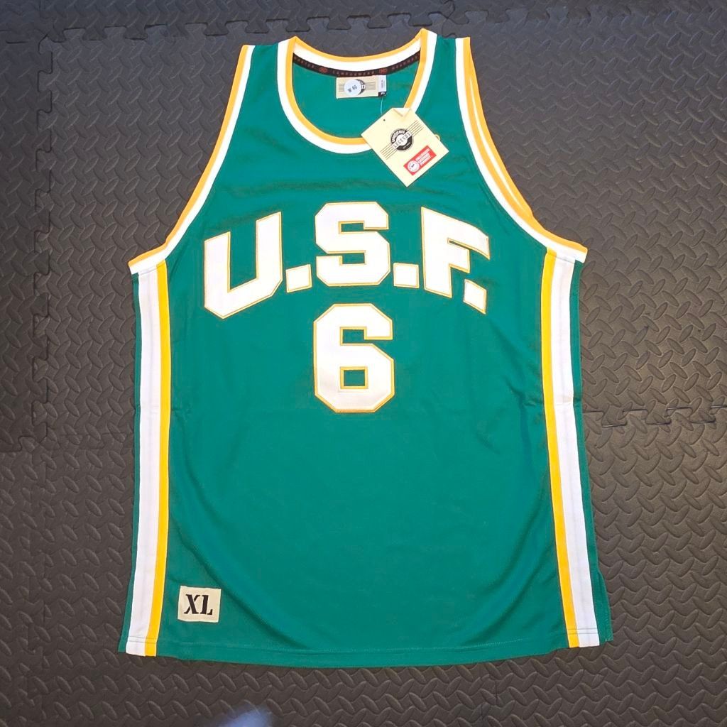 Legendary Goods Legends Green White Yellow USF Russell #6 Jersey XL Size US XL / EU 56 / 4 - 2 Thumbnail