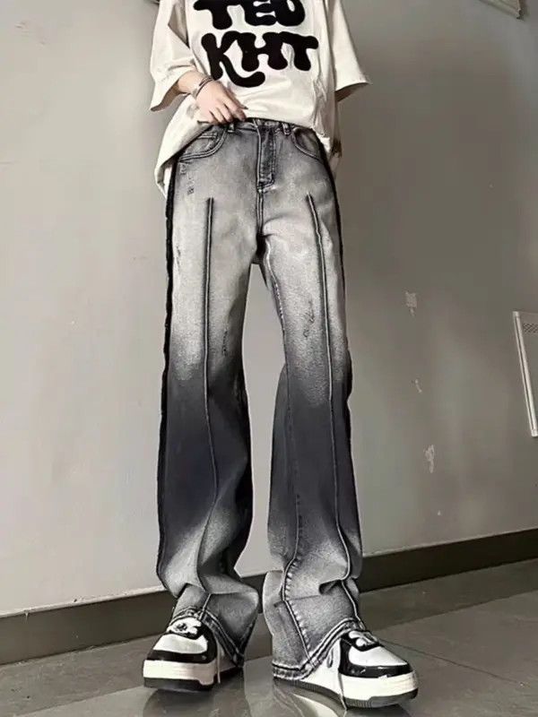Japanese Brand VIBE Double-stitched gradient zipper bootcut jeans Size US 34 / EU 50 - 8 Thumbnail