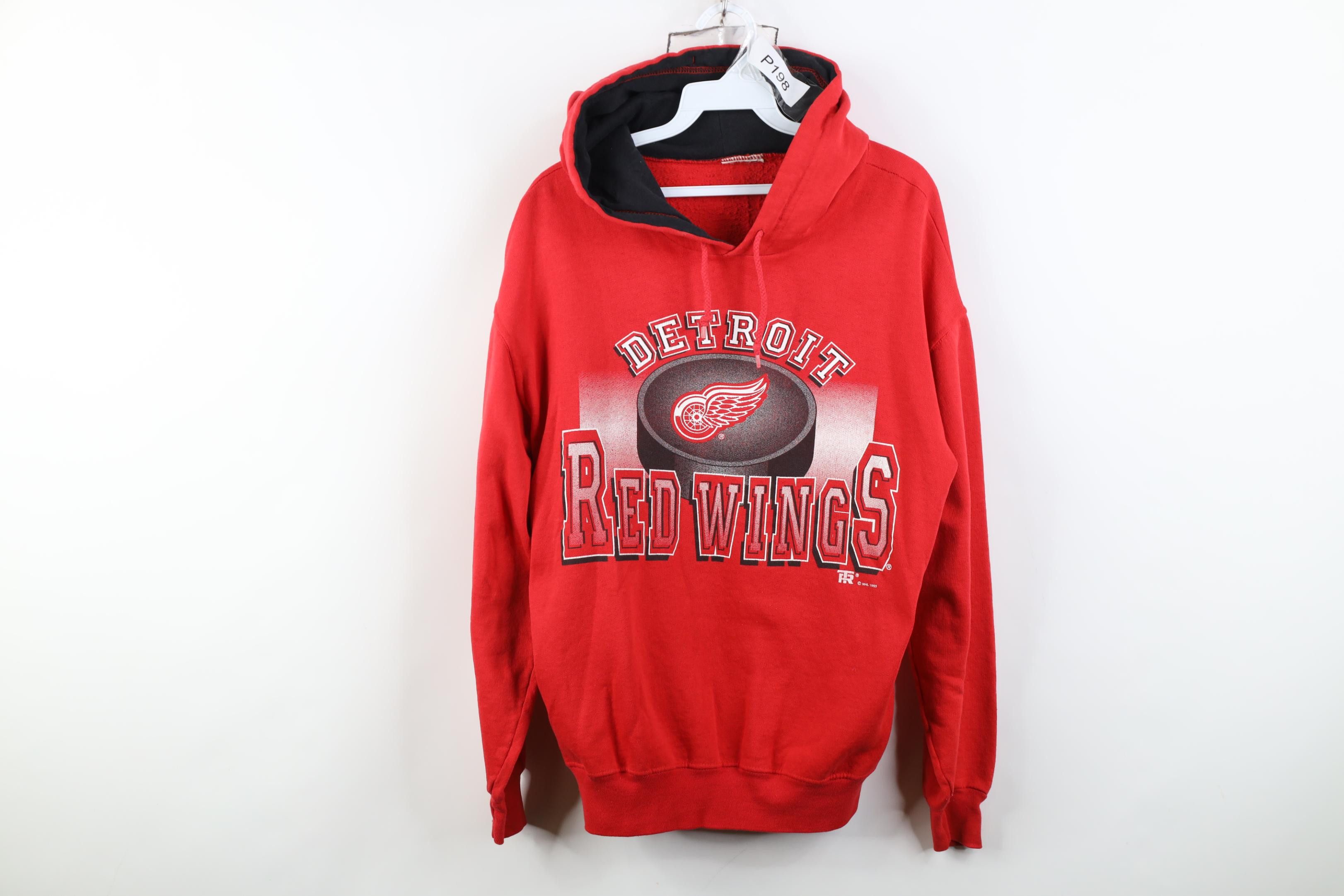 Vintage Vintage 90s Detroit Red Wings Hockey Hoodie Sweatshirt Red Size US S / EU 44-46 / 1 - 1 Thumbnail