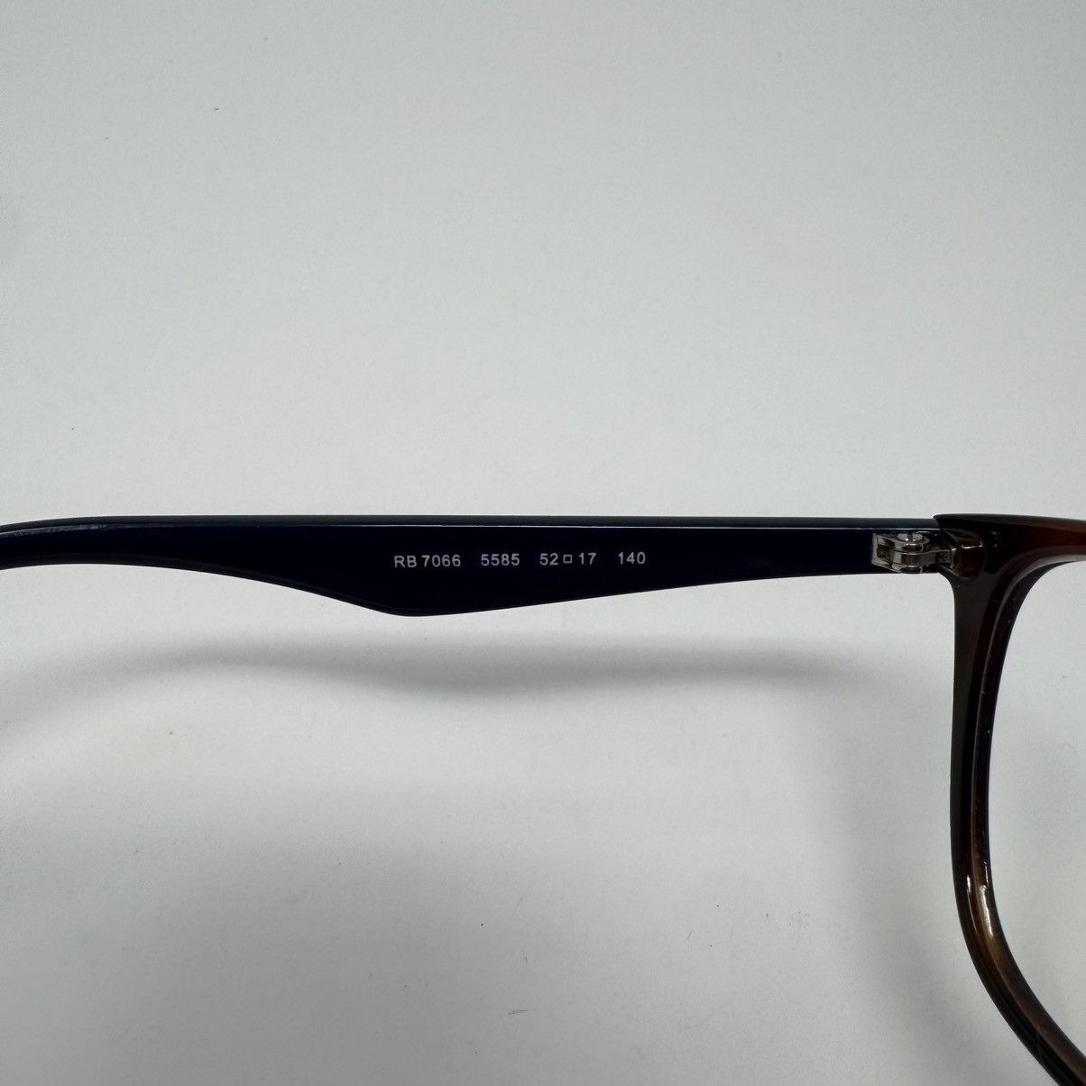 RayBan Ray Ban Glasses RB 7066 5585 Havana Tortoise Blue 52 17 140 Size ONE SIZE - 7 Thumbnail