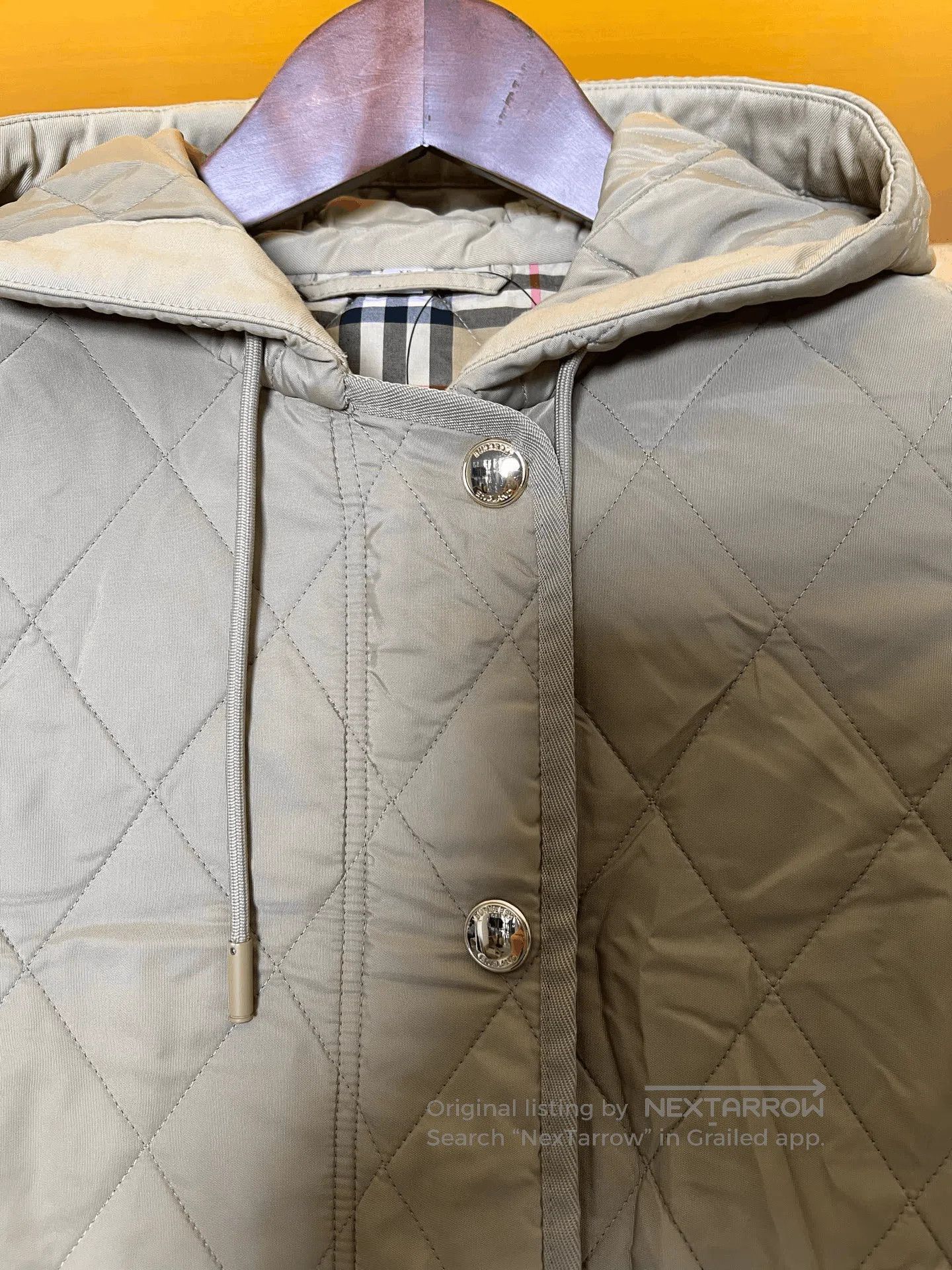 Burberry Burberry Checkered Hooded Cotton Coat. Size XS / US 0-2 / IT 36-38 - 3 Thumbnail