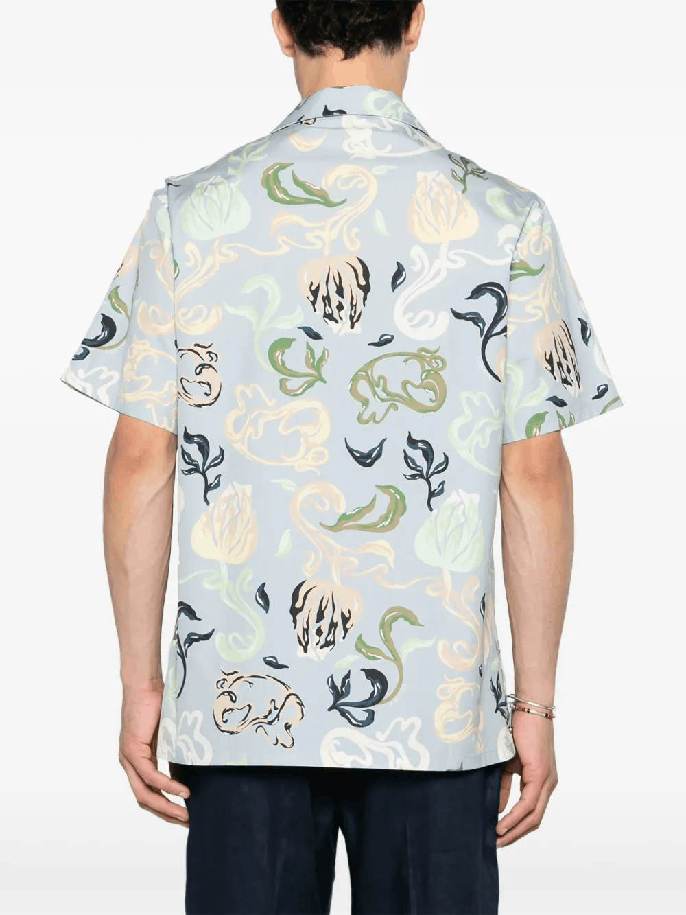 Other Blue Abstract-Print Cotton Shirt Size US L / EU 52-54 / 3 - 4 Thumbnail
