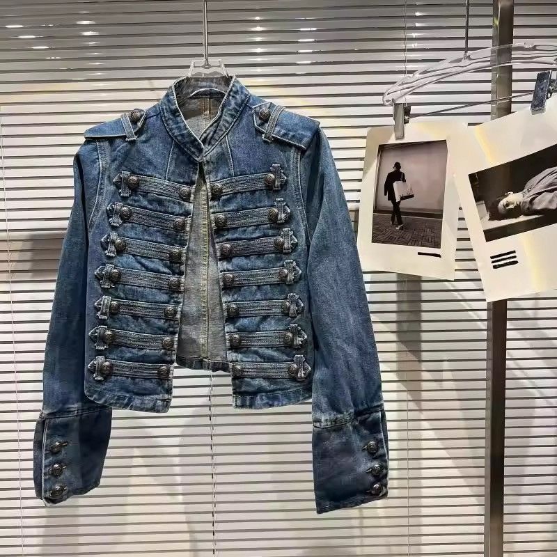 Japanese Brand Vintage Military-Inspired Denim Jacket – Bold, Structured Size US S / EU 44-46 / 1 - 3 Thumbnail