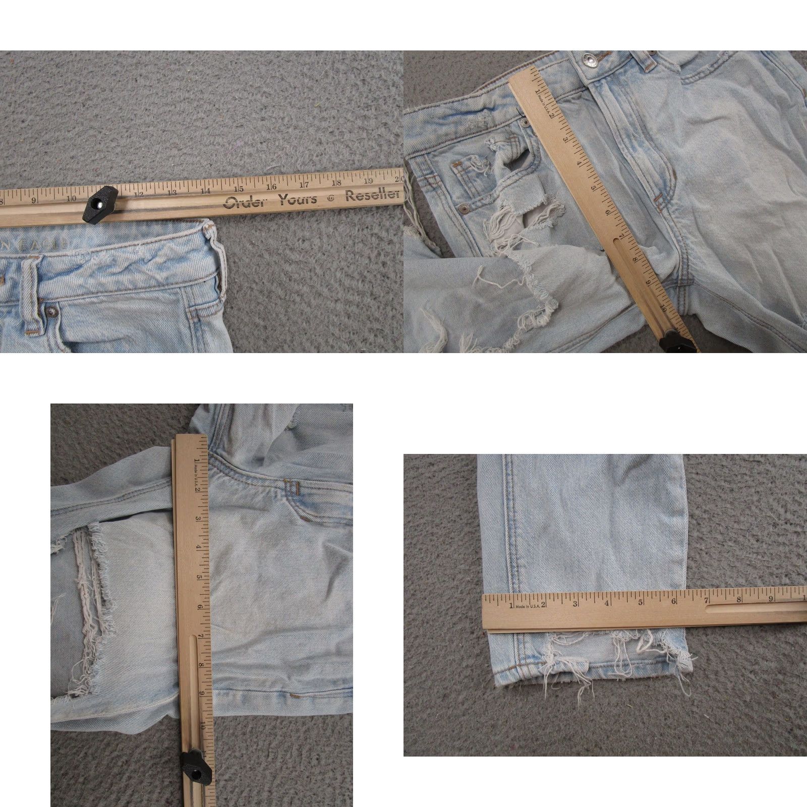 American Eagle Outfitters American Eagle Outfitters Jeans Distressed High Rise Mom Size 6 Light Wash Denim Blue 5-Pocket Womens Size 28" / US 6 / IT 42 - 8 Thumbnail