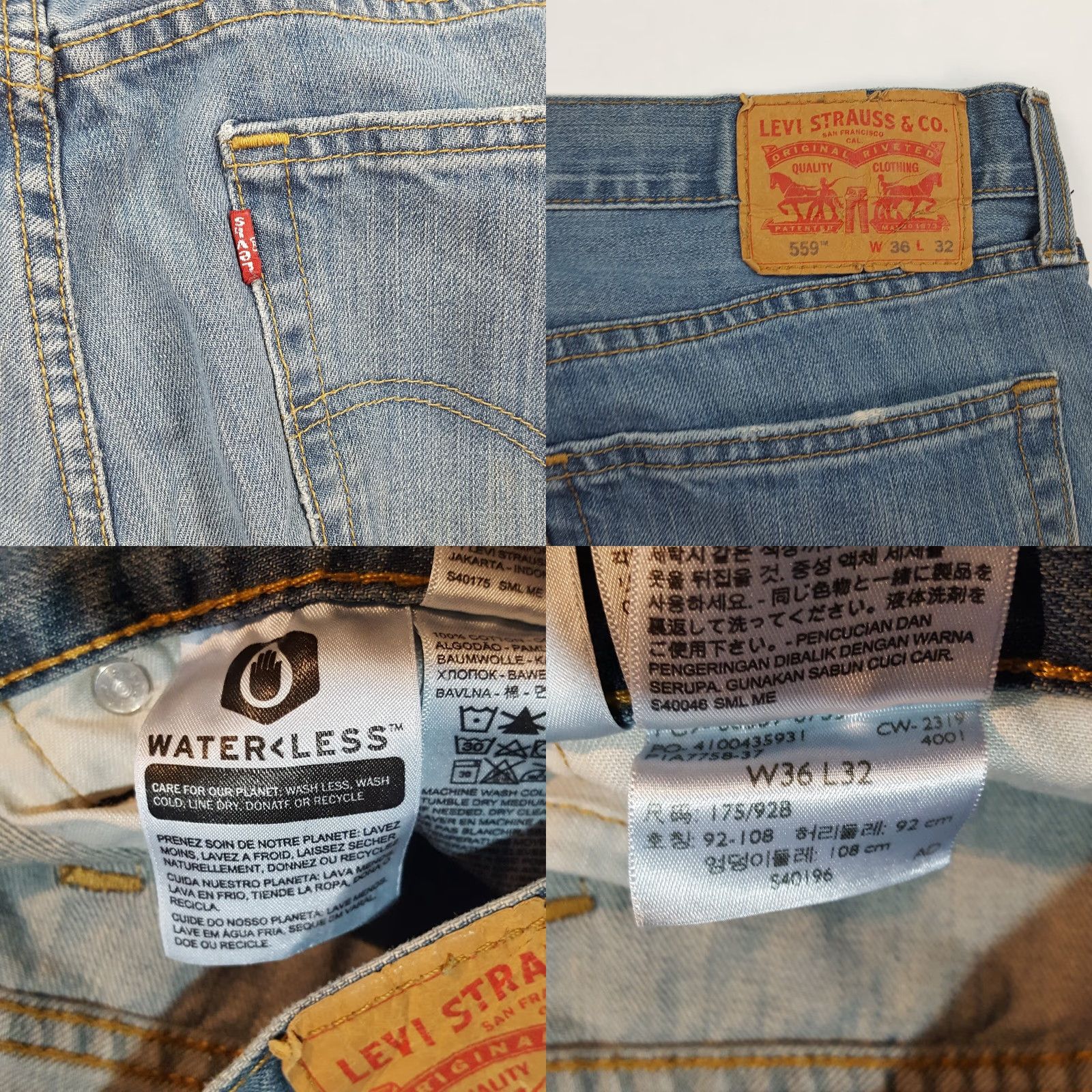 Levi's VINTAGE Levi's 559 Jeans Straight Denim Blue 38x31 Regular Mens 90s Grunge Retro Rock Leather Pockets Classic Fit Casual Reactivation Size US 38 / EU 54 - 8 Thumbnail