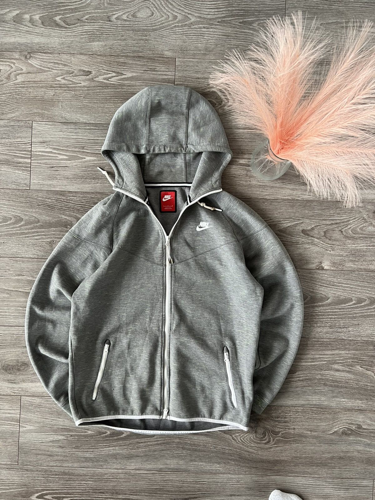 Designer × Nike ‼️Nike Tech Fleece Gray/Green Monochrome Zip Hoodie‼️ Size US L / EU 52-54 / 3 - 11 Thumbnail