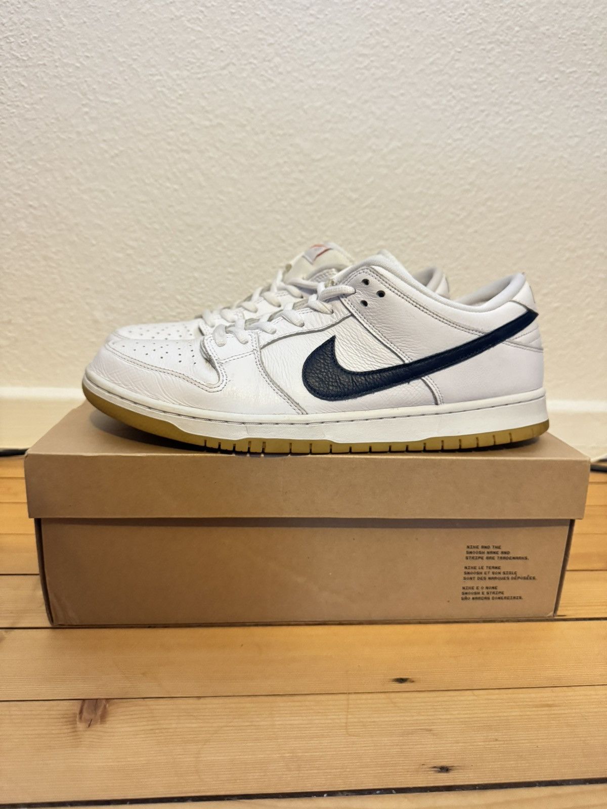 Nike Nike SB Dunk Low ISO White Navy Size US 13 / EU 46 - 2 Thumbnail