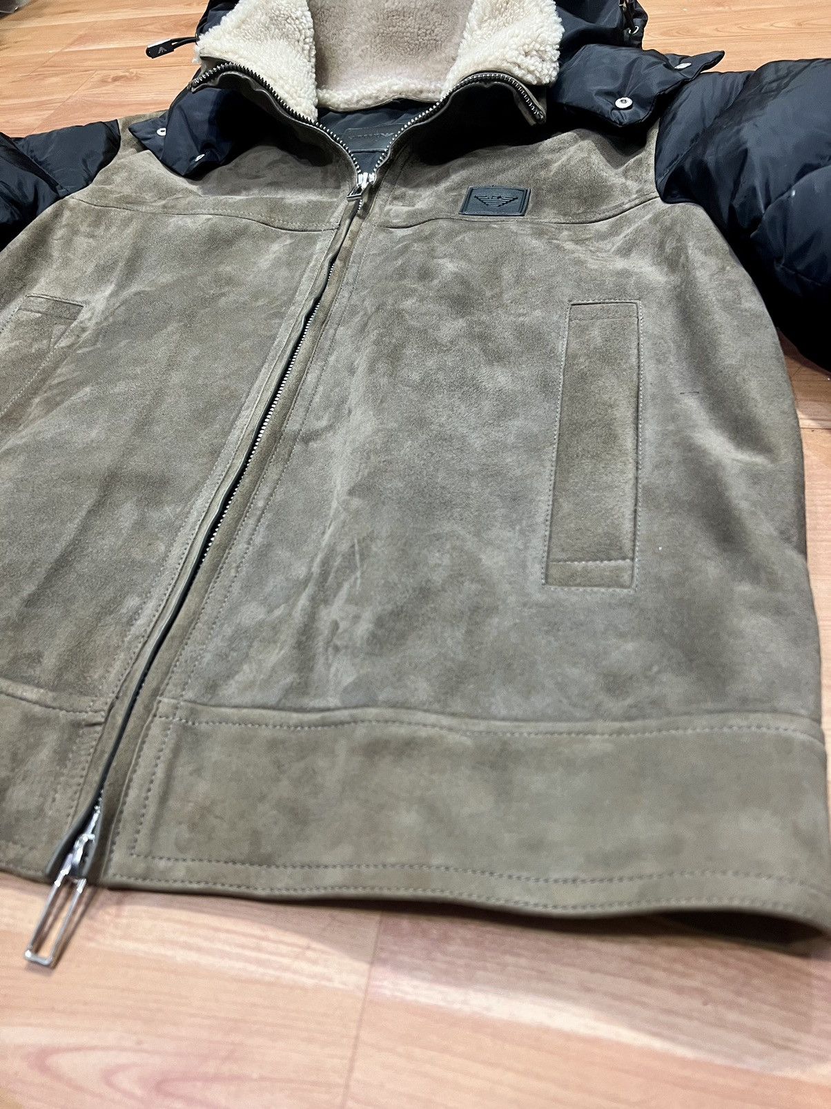 Emporio Armani Emporio Armani hooded Suede and down jacket Size US L / EU 52-54 / 3 - 11 Thumbnail