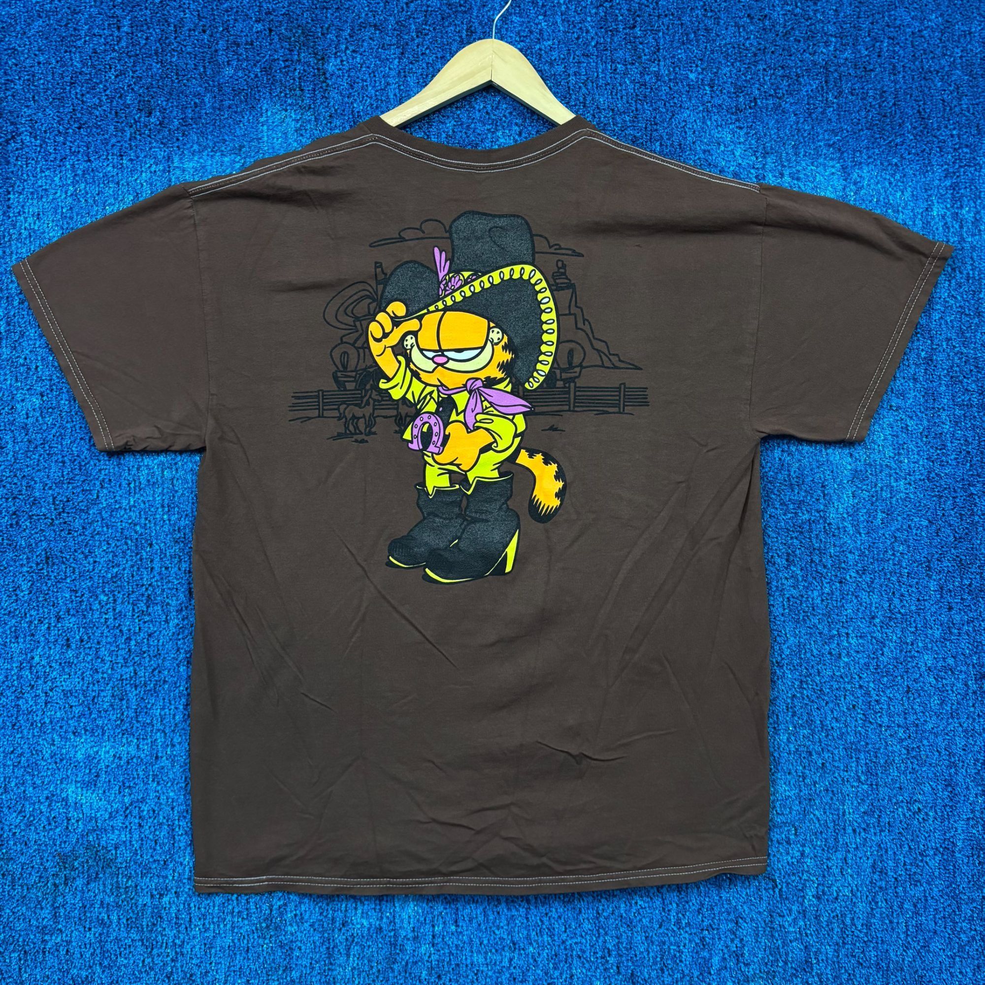Nickelodeon Garfield Cat Rodeo Country Cowboy Cartoon Nickelodeon Tee ...