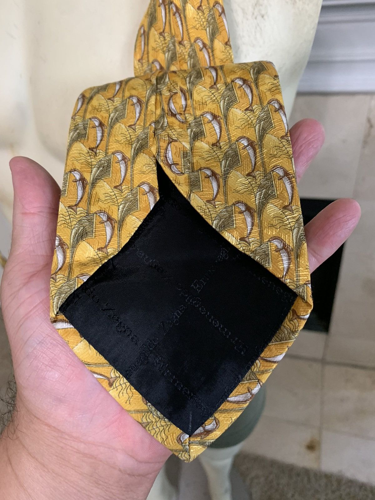 Ermenegildo Zegna Dolphins Silk Wide tie Size ONE SIZE - 9 Thumbnail