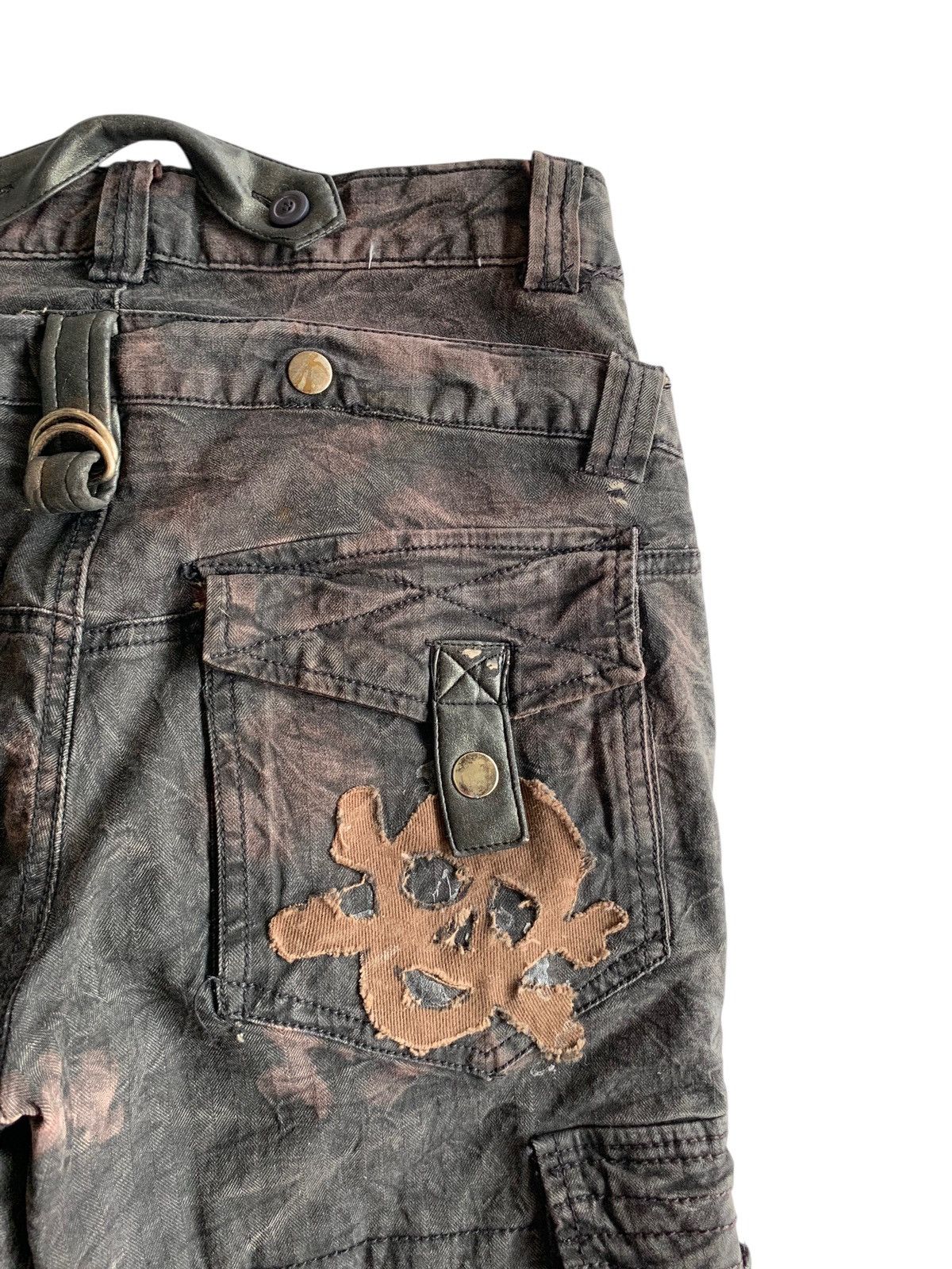 If Six Was Nine FLARE RAIN DOUBLE WAIST PUNK SKULL CUSTOM DISTRESSED DENIM Size US 28 / EU 44 - 10 Thumbnail