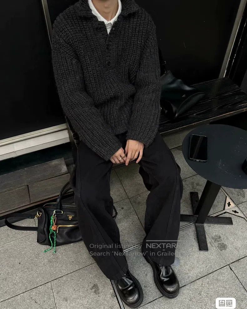 Our Legacy Our Legacy Wool Crewneck Sweater - Deep Grey Size US S / EU 44-46 / 1 - 1 Thumbnail