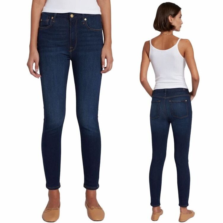 7 For All Mankind ⭐7 For All Mankind The Ankle Skinny Jeans Womens Sz 27 Dark Size 28" / US 6 / IT 42 - 1 Thumbnail
