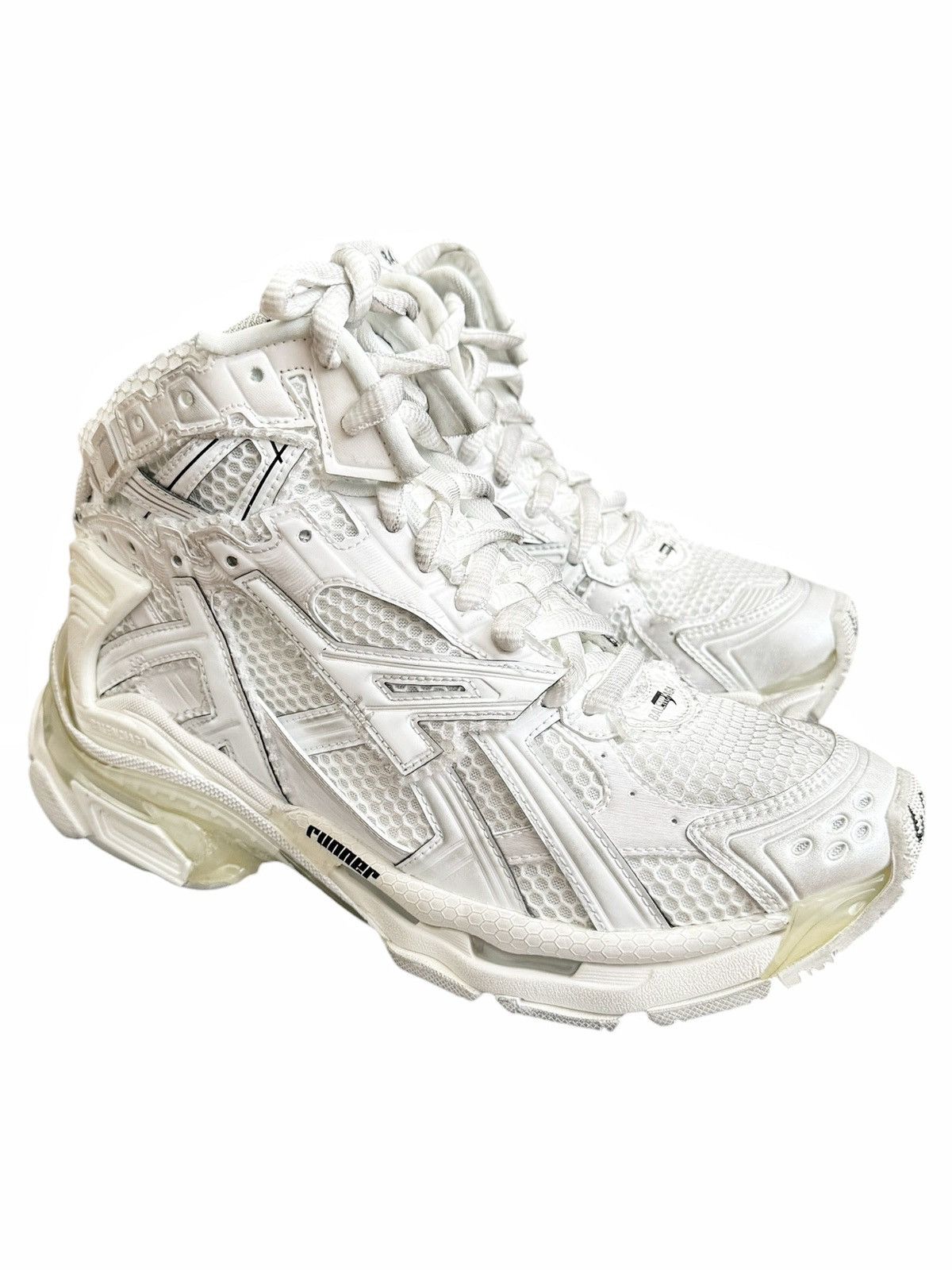 Balenciaga White High Top Mid Runner Size US 7 / EU 40 - 2 Thumbnail