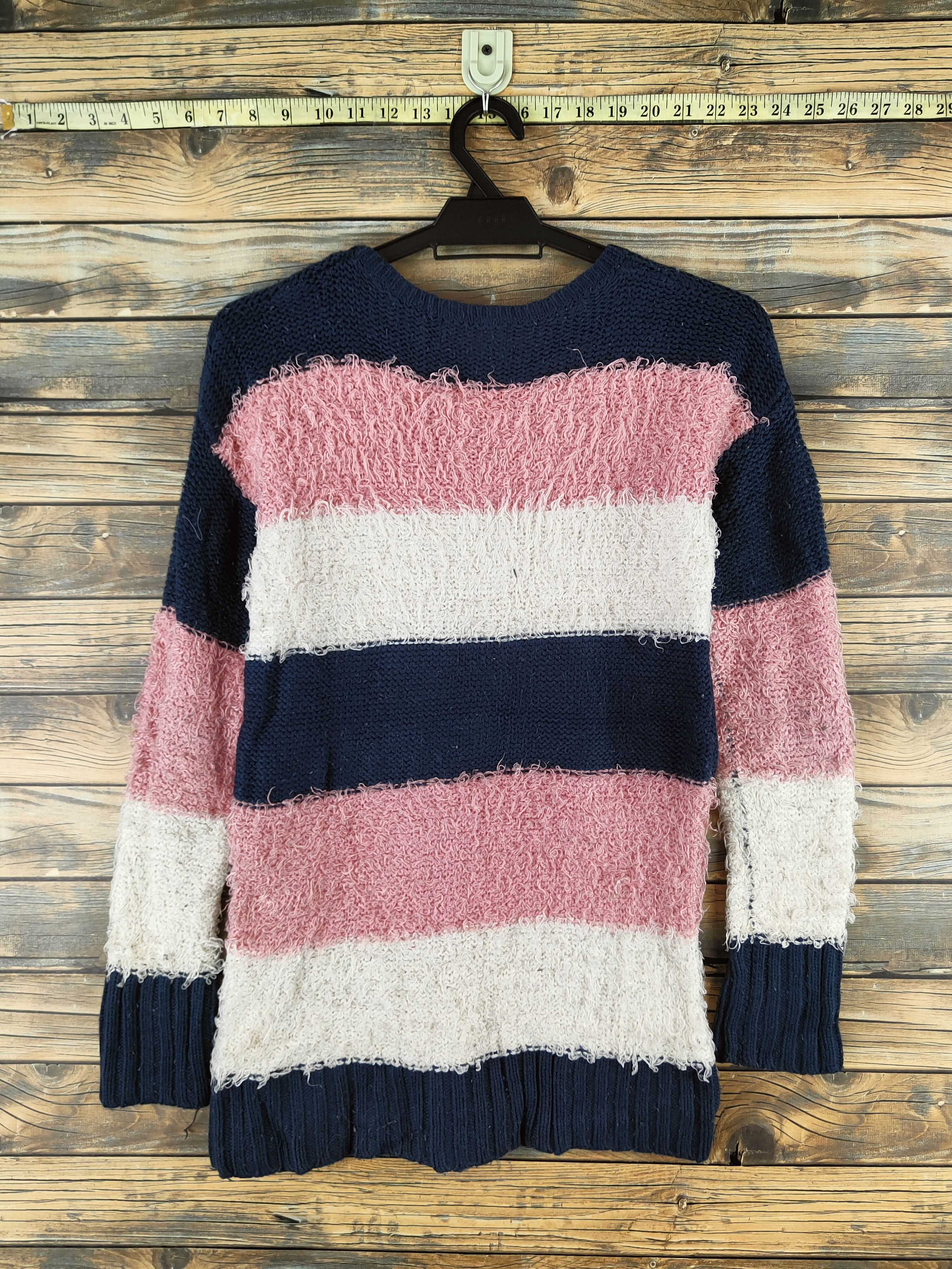 Fiorucci DL Fiorucci Navy Pink Fur Mohair Knitwear #46-538 Size S / US 4 / IT 40 - 7 Thumbnail