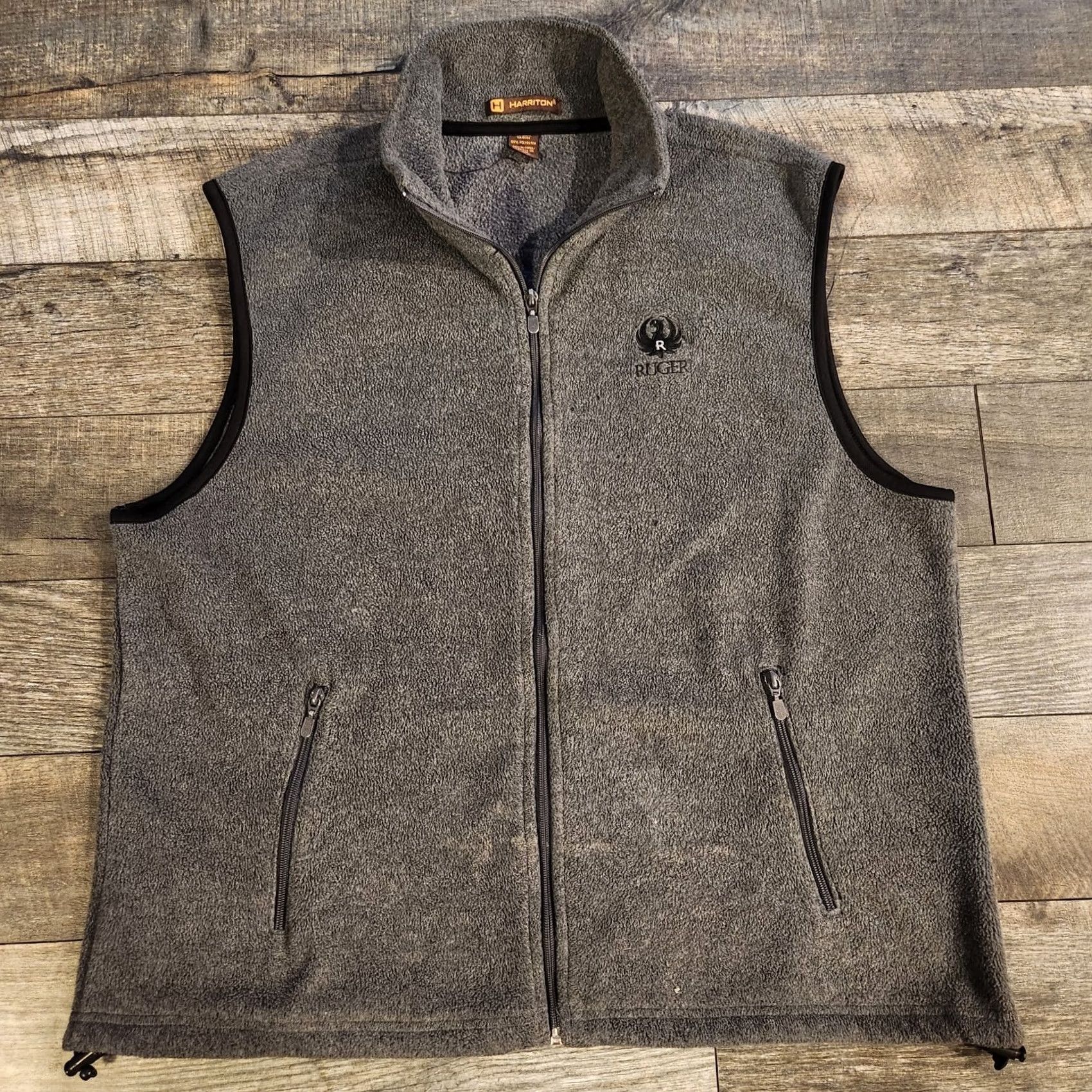 Logo 7 VINTAGE Ruger Firearms Fleece Vest Mens XL Gray Full Zip Embroidered Logo Size US XL / EU 56 / 4 - 3 Thumbnail