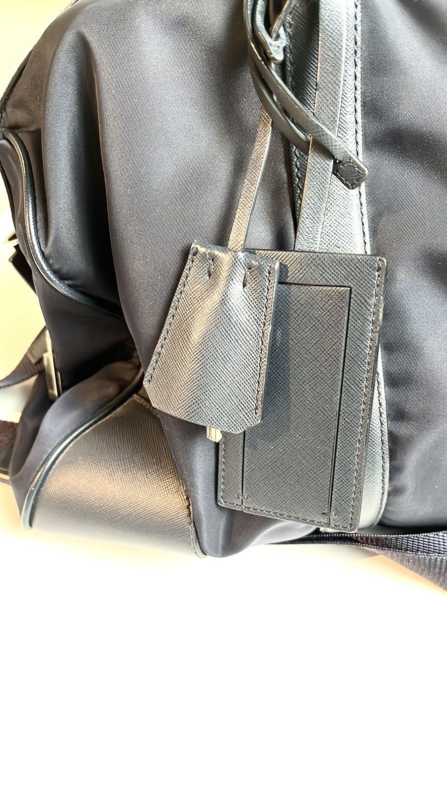 Prada Prada Bleu Tessuto Saffiano-Leather-Trim Duffle Bag Size ONE SIZE - 10 Thumbnail