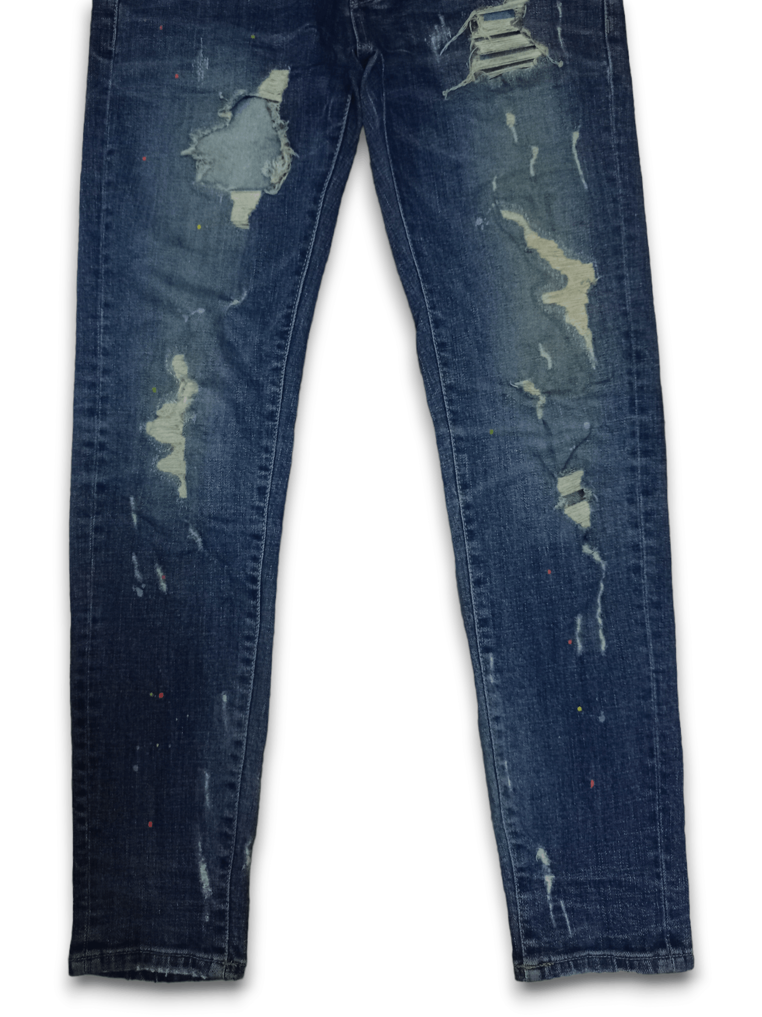 Japanese Brand Vintage Japanese Brand Blue Wash Painted Splatter Jeans Size US 30 / EU 46 - 9 Thumbnail