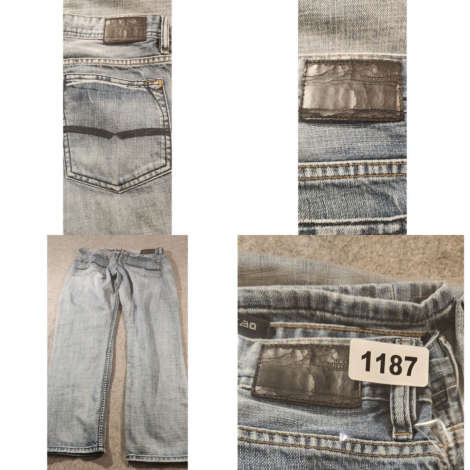Buffalo David Bitton VINTAGE Buffalo David Bitton Jeans Mens 33x30 Distressed Denim Straight Casual Relaxed Fit Blue 33 in Inseam Pockets Cotton Zip Fly Boys? Size US 33 - 8 Thumbnail