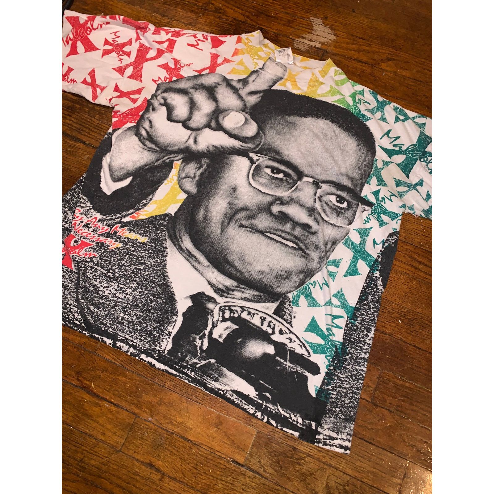 Other × Vintage Vintage 90s Malcolm X AOP T Shirt XL Okina Rap Tee Size US XL / EU 56 / 4 - 3 Thumbnail