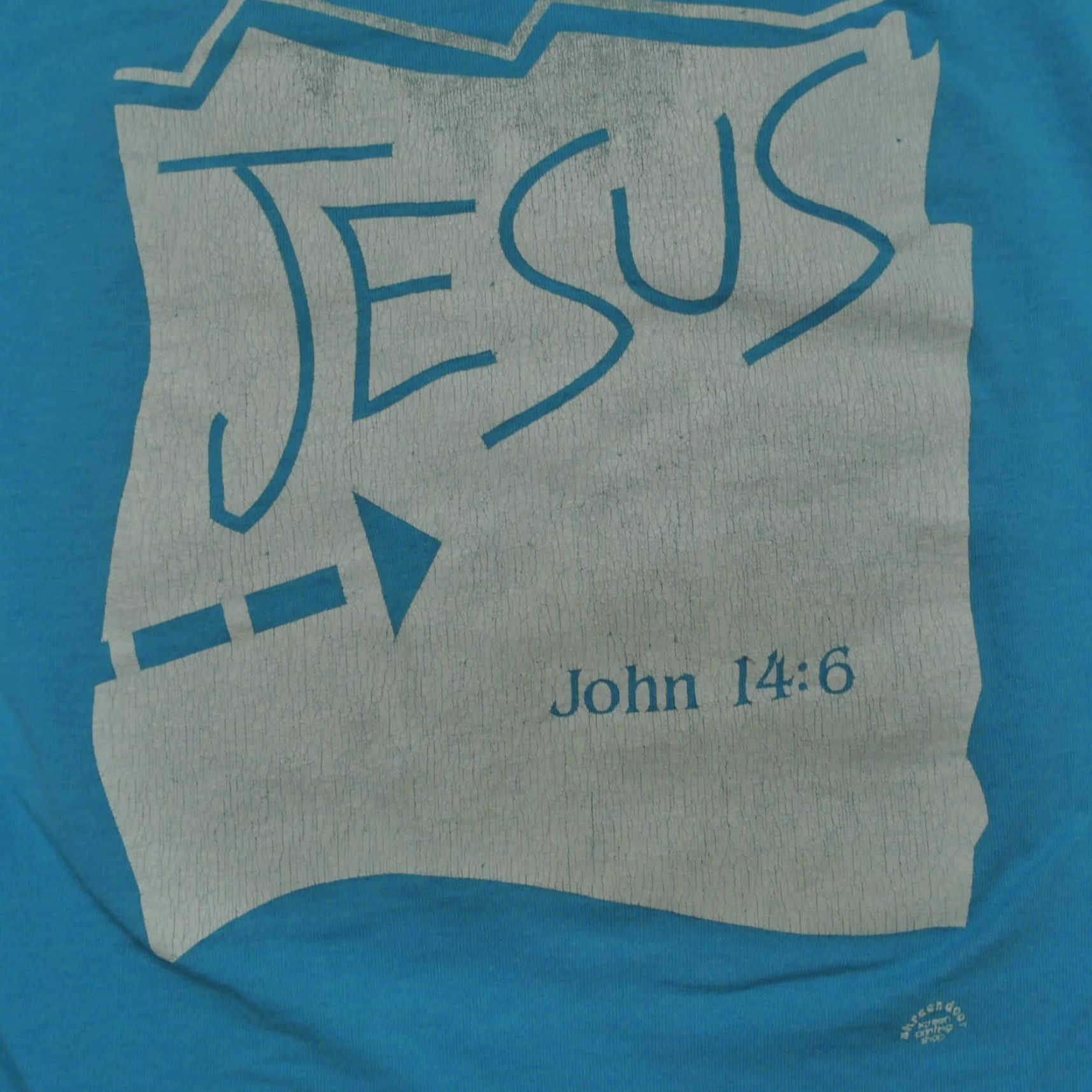 Fruit Of The Loom VINTAGE Fruit of the Loom T-Shirt Adult Small Blue Christian Graphic 80s 90s Shirt Mens S Regular Short Sleeve Crew Neck Logo Size US S / EU 44-46 / 1 - 7 Thumbnail