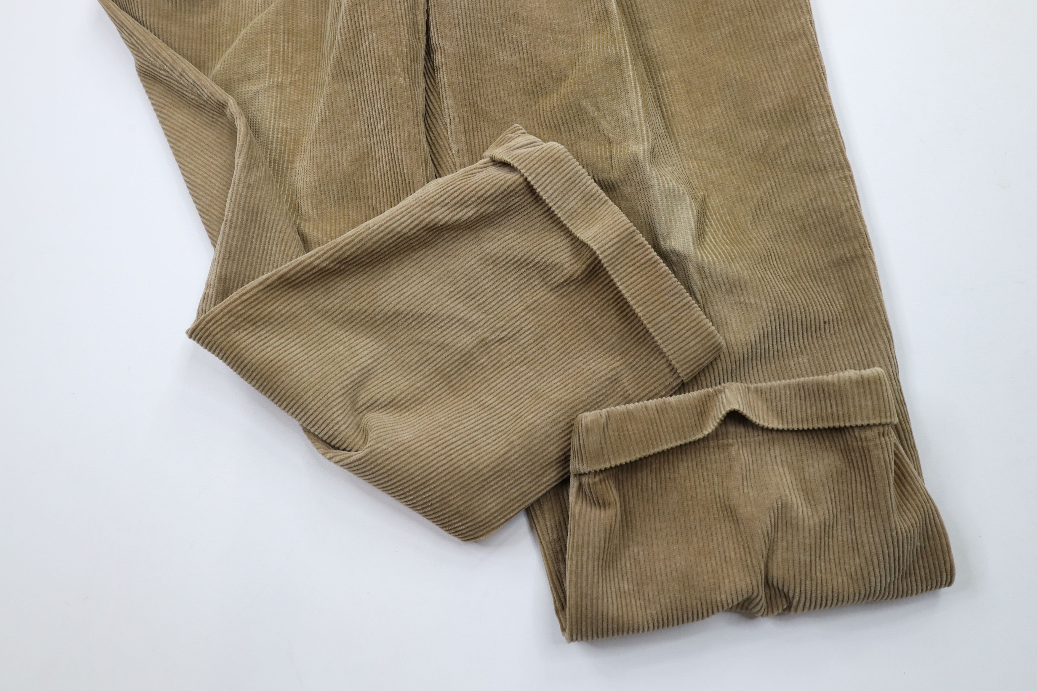 Brooks Brothers × Vintage Vintage 90s Brooks Brothers Pleated Wide Leg Corduroy Pants Size US 36 / EU 52 - 8 Thumbnail