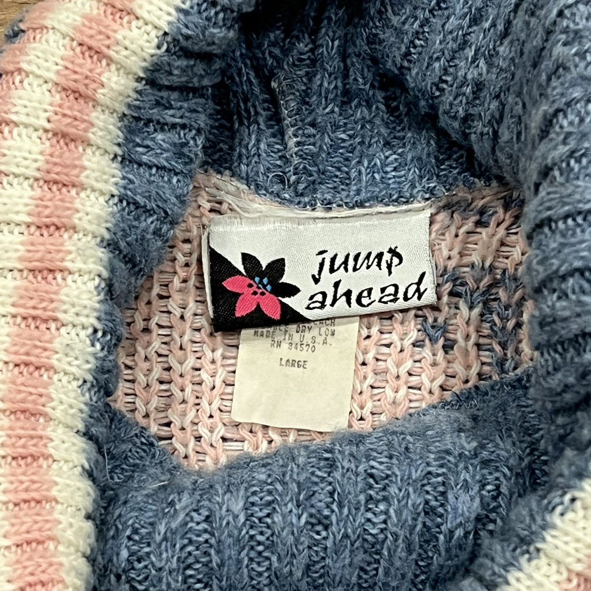 Other Vintage Womens Light Blue Pink Snowflake Sweater Large Size L / US 10 / IT 46 - 2 Thumbnail