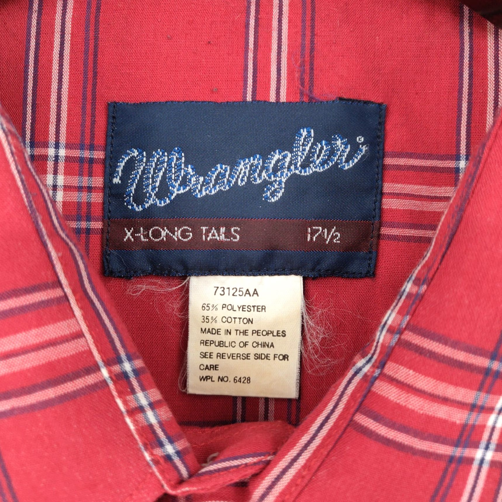 Wrangler VINTAGE Wrangler X Long Tails Shirt Pearl Snap Men 17.5 Red Plaid Western Cowboy Shirt Men 17.5 Red Plaid Wrangler Pearl Snap Western Cowboy Size US XXL / EU 58 / 5 - 7 Thumbnail
